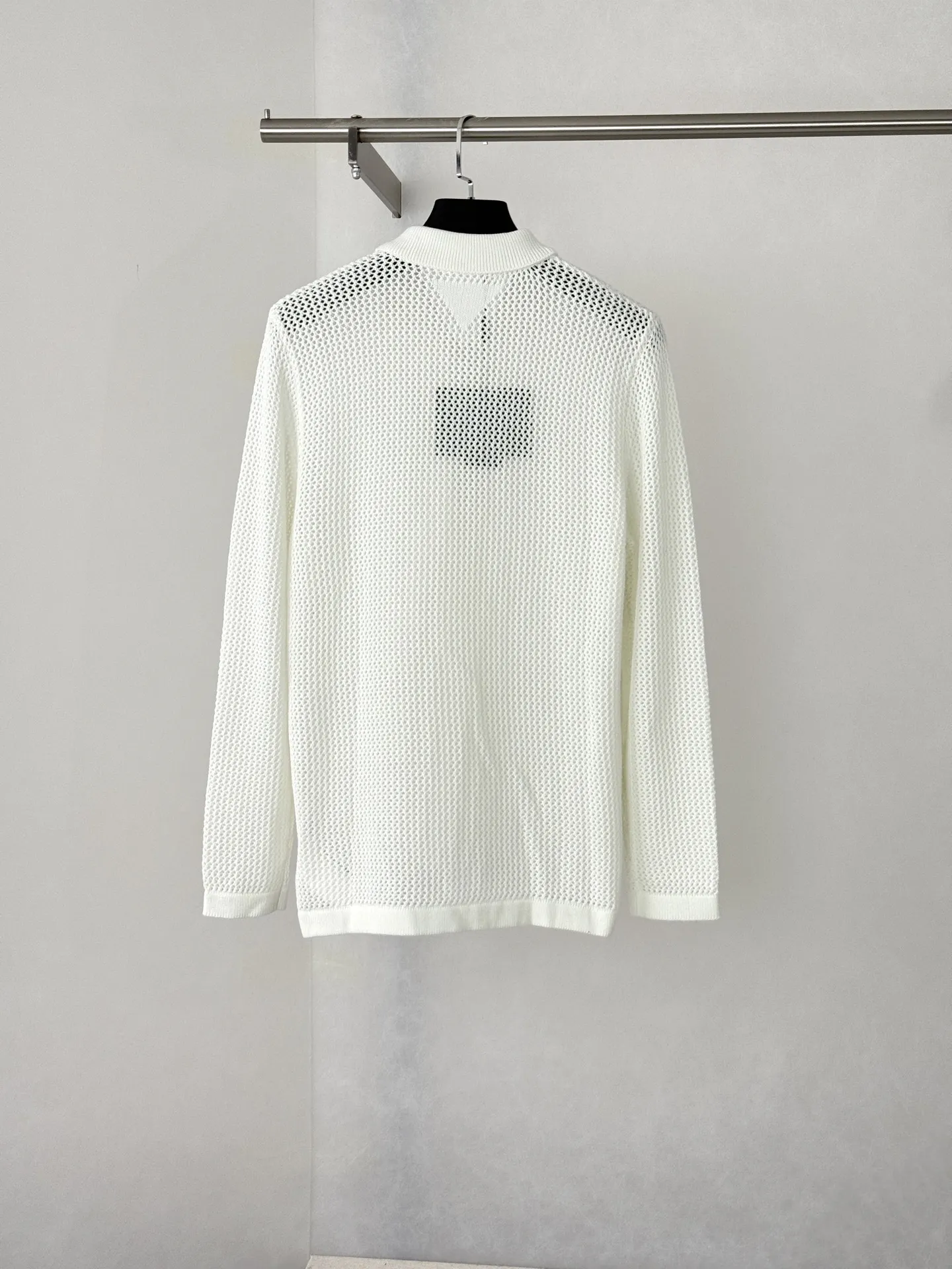 Open-Knit Mesh Polo Cardigan D27024739 — view 2