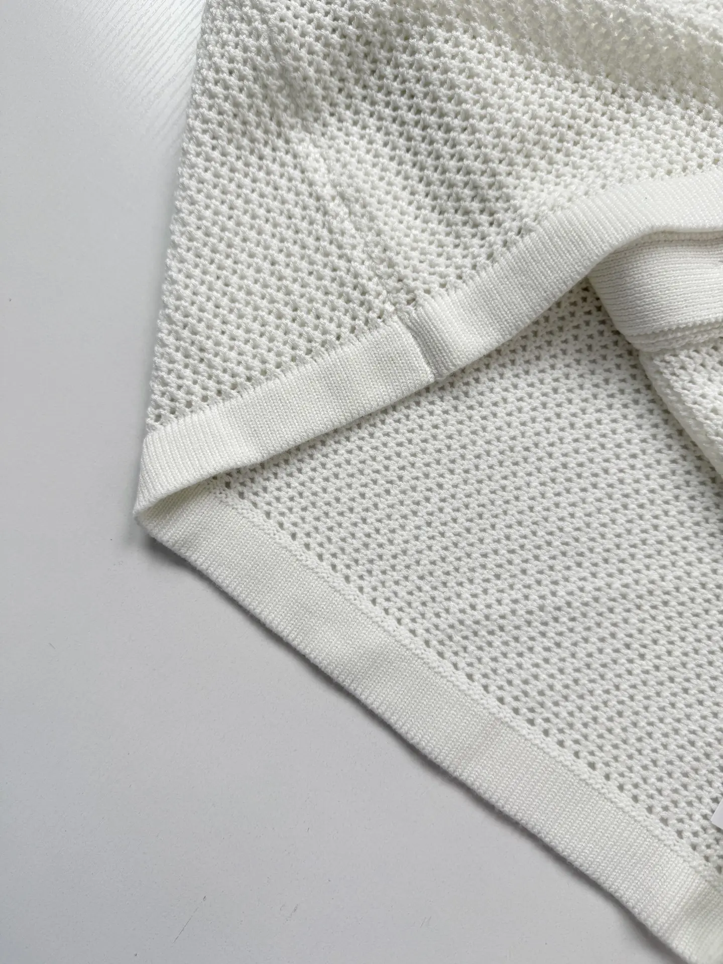 Open-Knit Mesh Polo Cardigan D27024739 — view 6