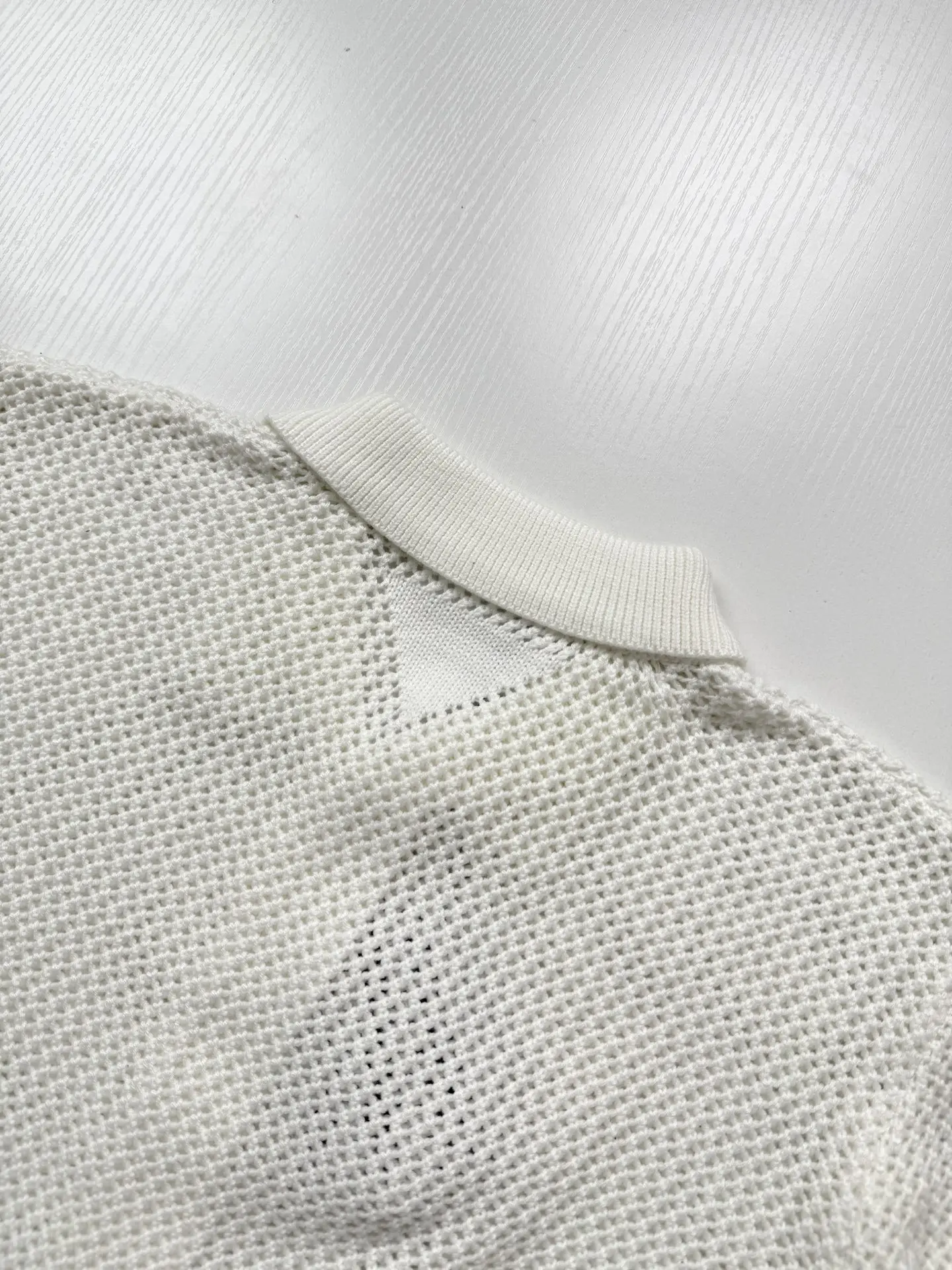 Open-Knit Mesh Polo Cardigan D27024739 — view 10