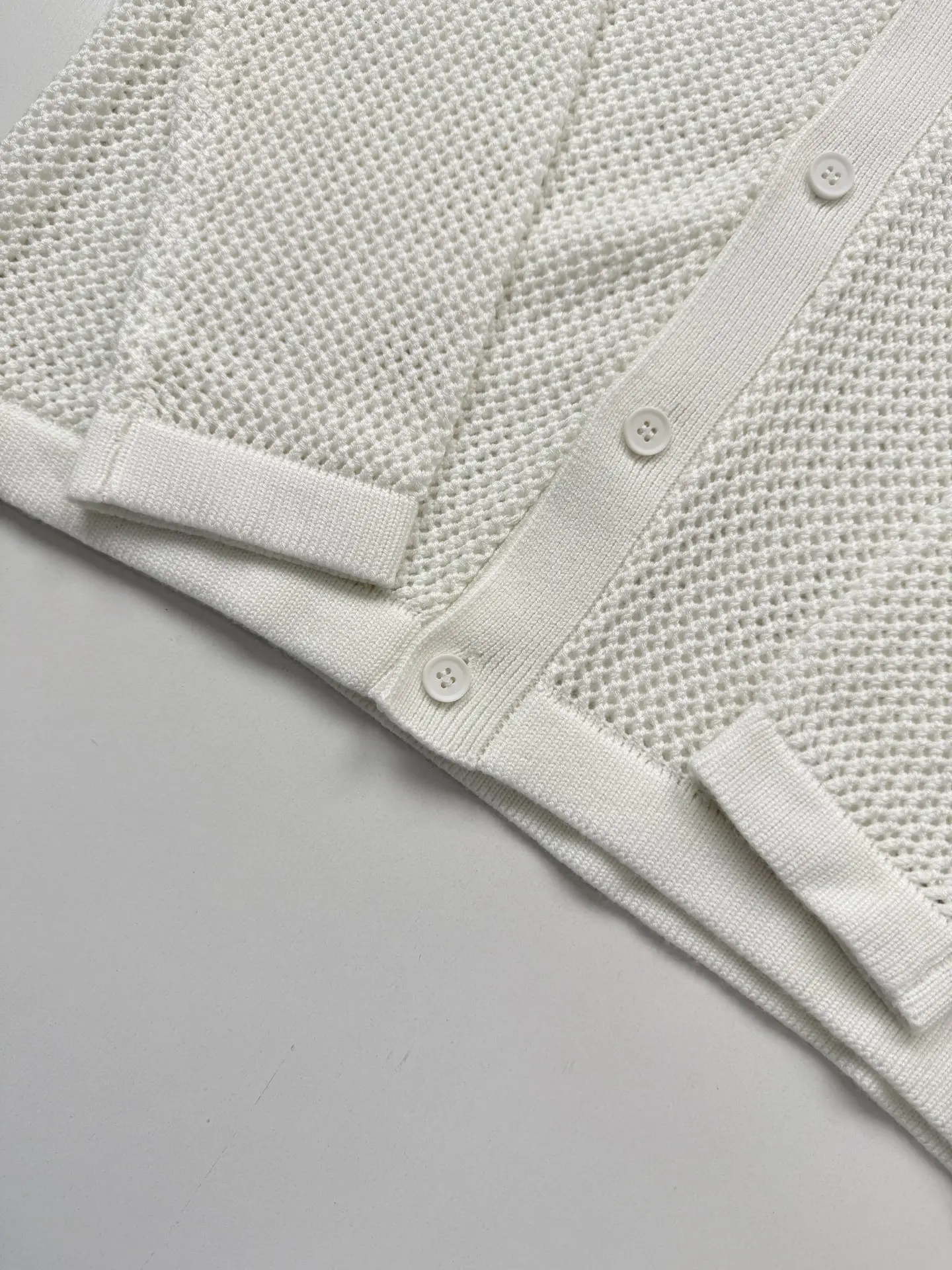 Open-Knit Mesh Polo Cardigan D27024739 — view 11