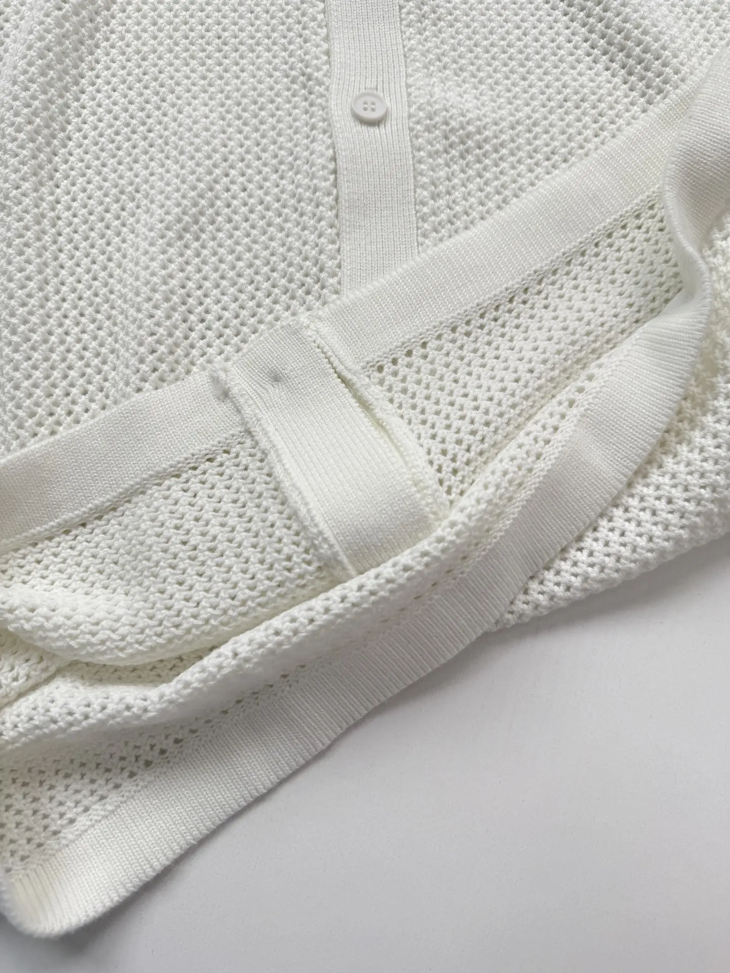 Open-Knit Mesh Polo Cardigan D27024739 — view 12