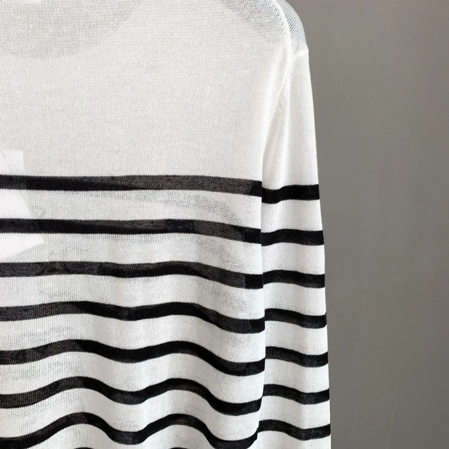Striped Knit Sweater with Butterfly Embroidery D27024067 — view 9