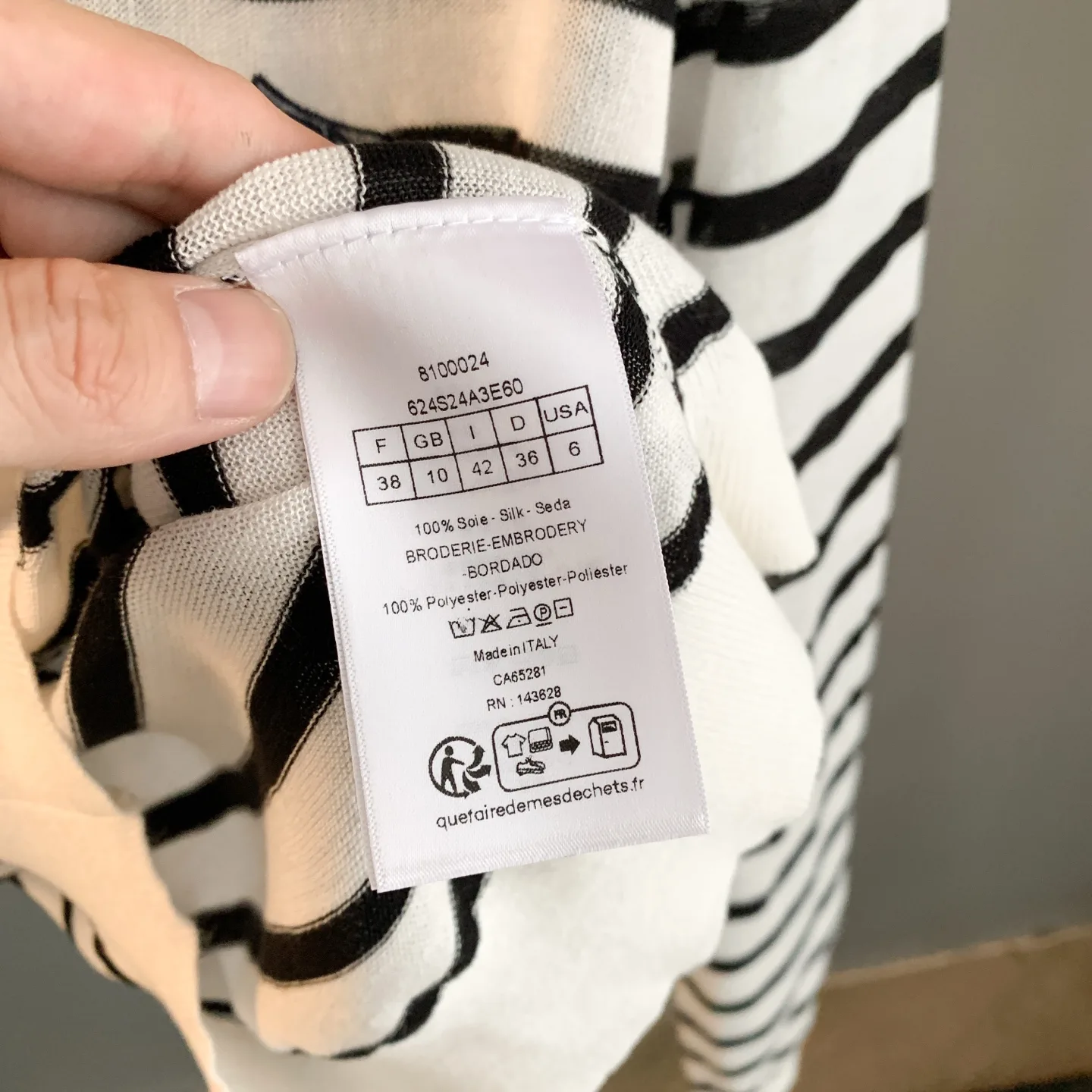 Striped Knit Sweater with Butterfly Embroidery D27024067 — view 11