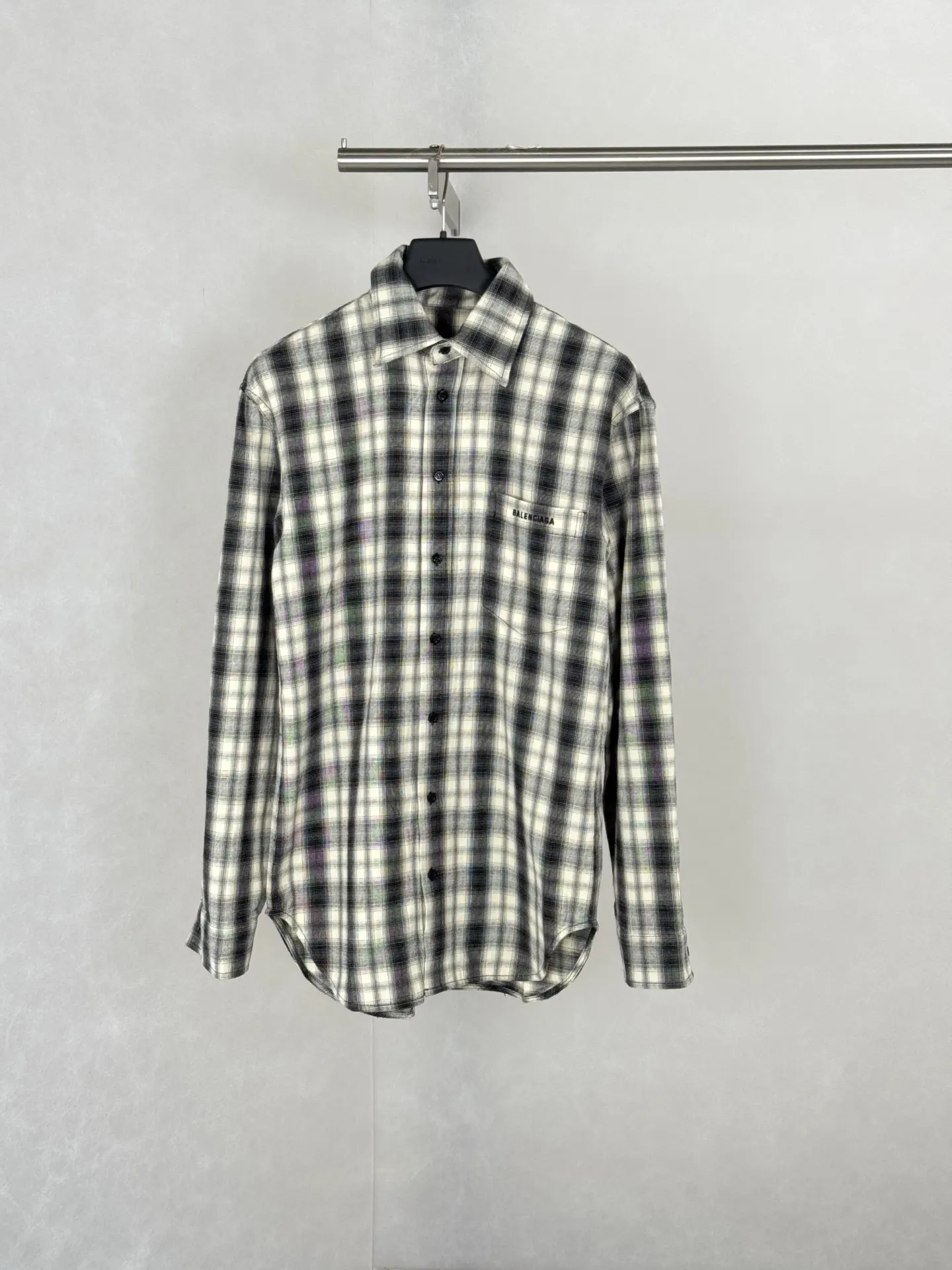 Logo-Embroidered Checked Flannel Shirt D27521231