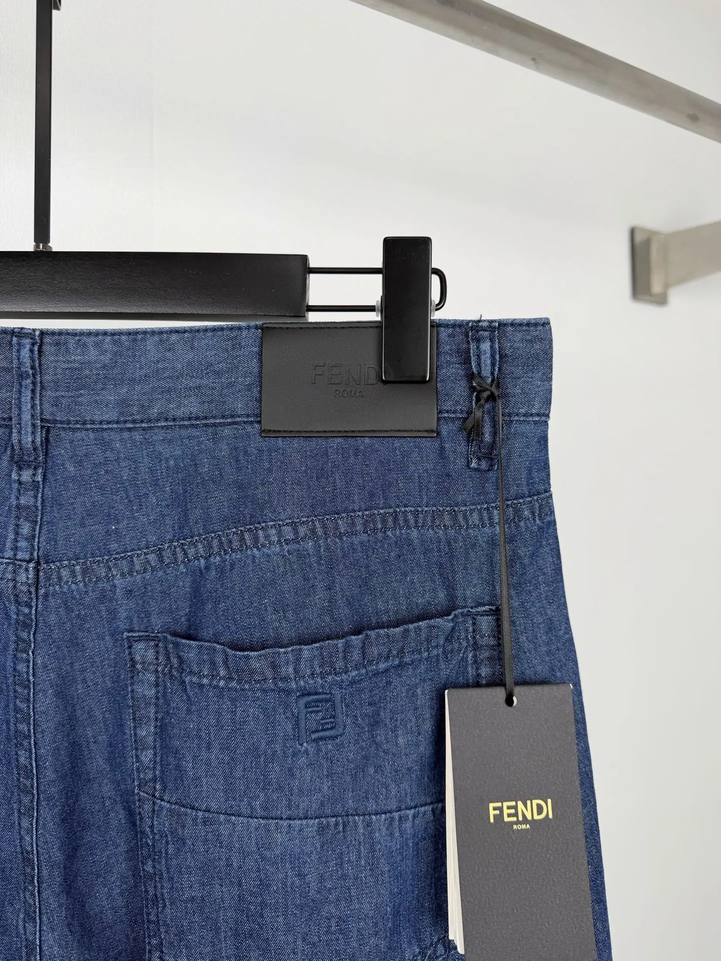 FF Logo Embroidered Straight-Leg Jeans D27521399 — view 8