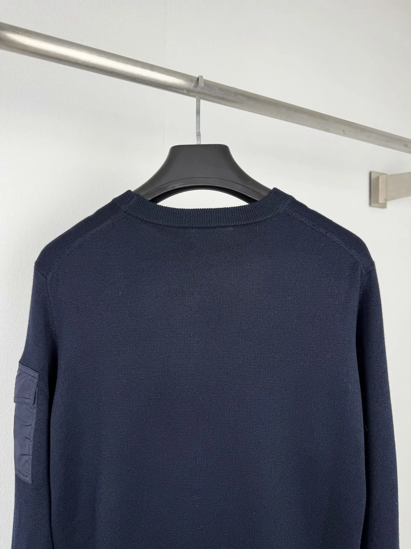 Moncler Wool-Blend Crew-Neck Sweater with Arm Pocket D27521321 — view 4