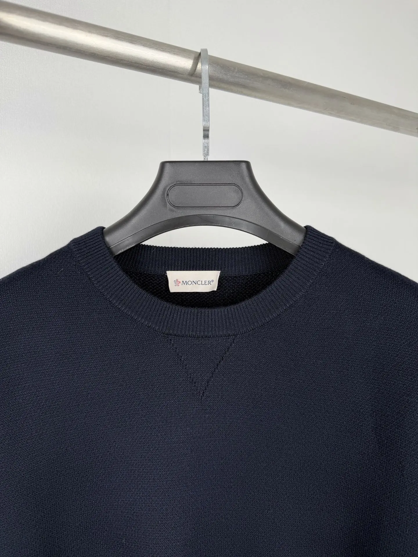 Moncler Wool-Blend Crew-Neck Sweater with Arm Pocket D27521321 — view 5