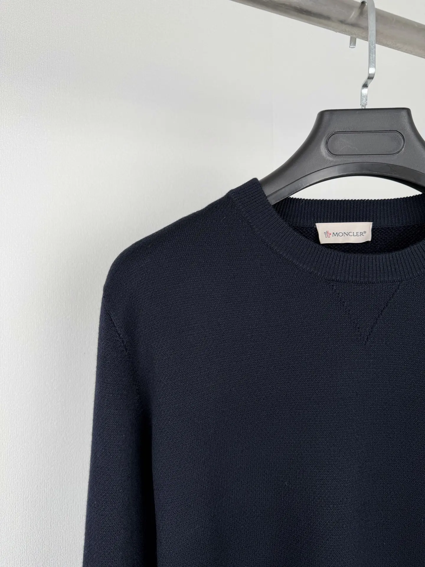 Moncler Wool-Blend Crew-Neck Sweater with Arm Pocket D27521321 — view 6