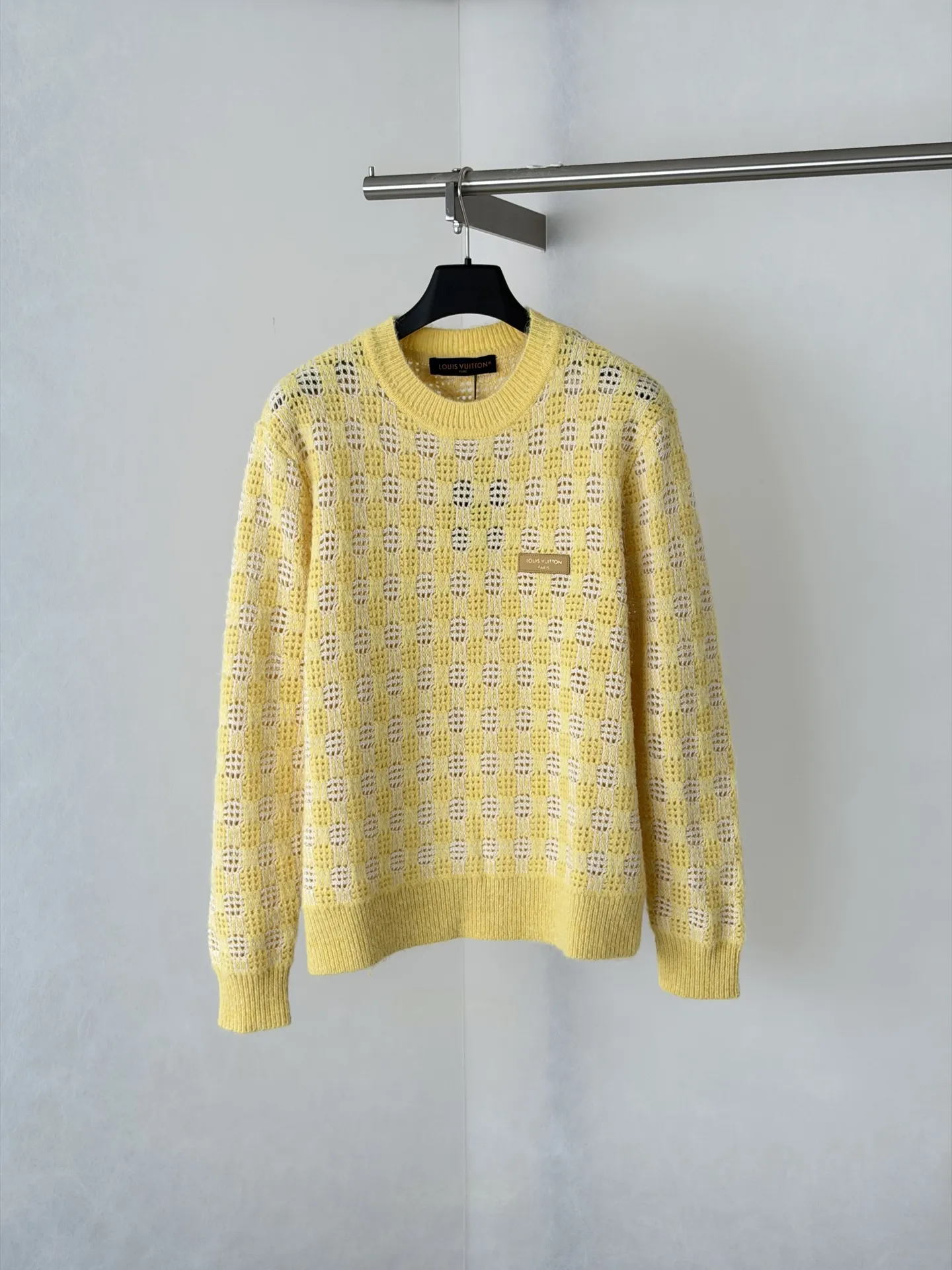 Damier Open-Knit Crew-Neck Sweater D28024745