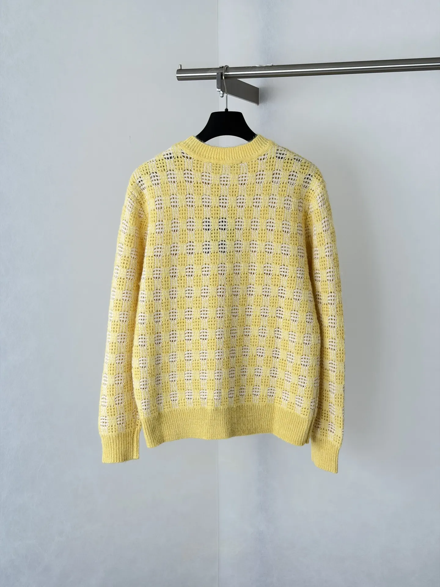 Damier Open-Knit Crew-Neck Sweater D28024745 — view 2