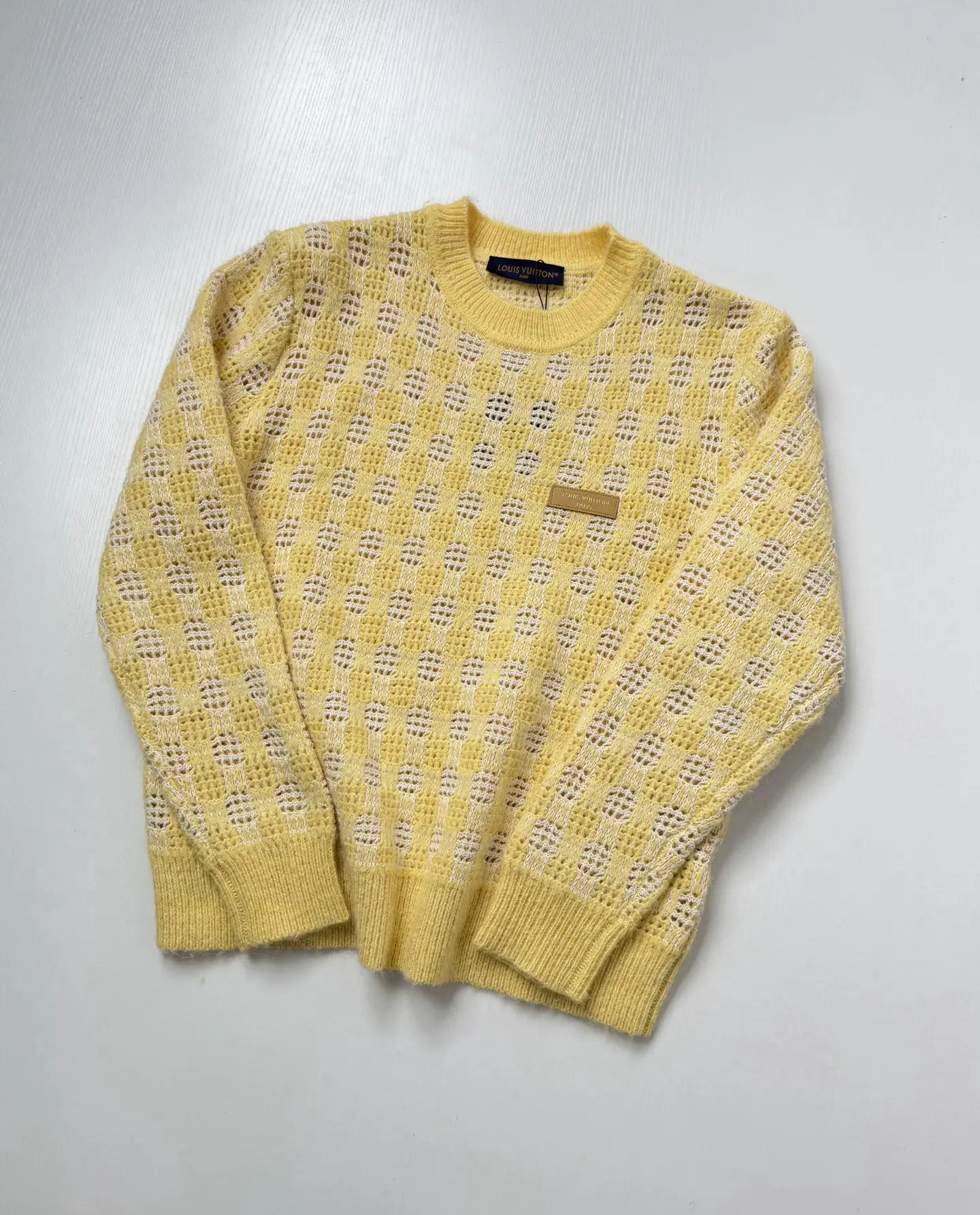 Damier Open-Knit Crew-Neck Sweater D28024745 — view 3