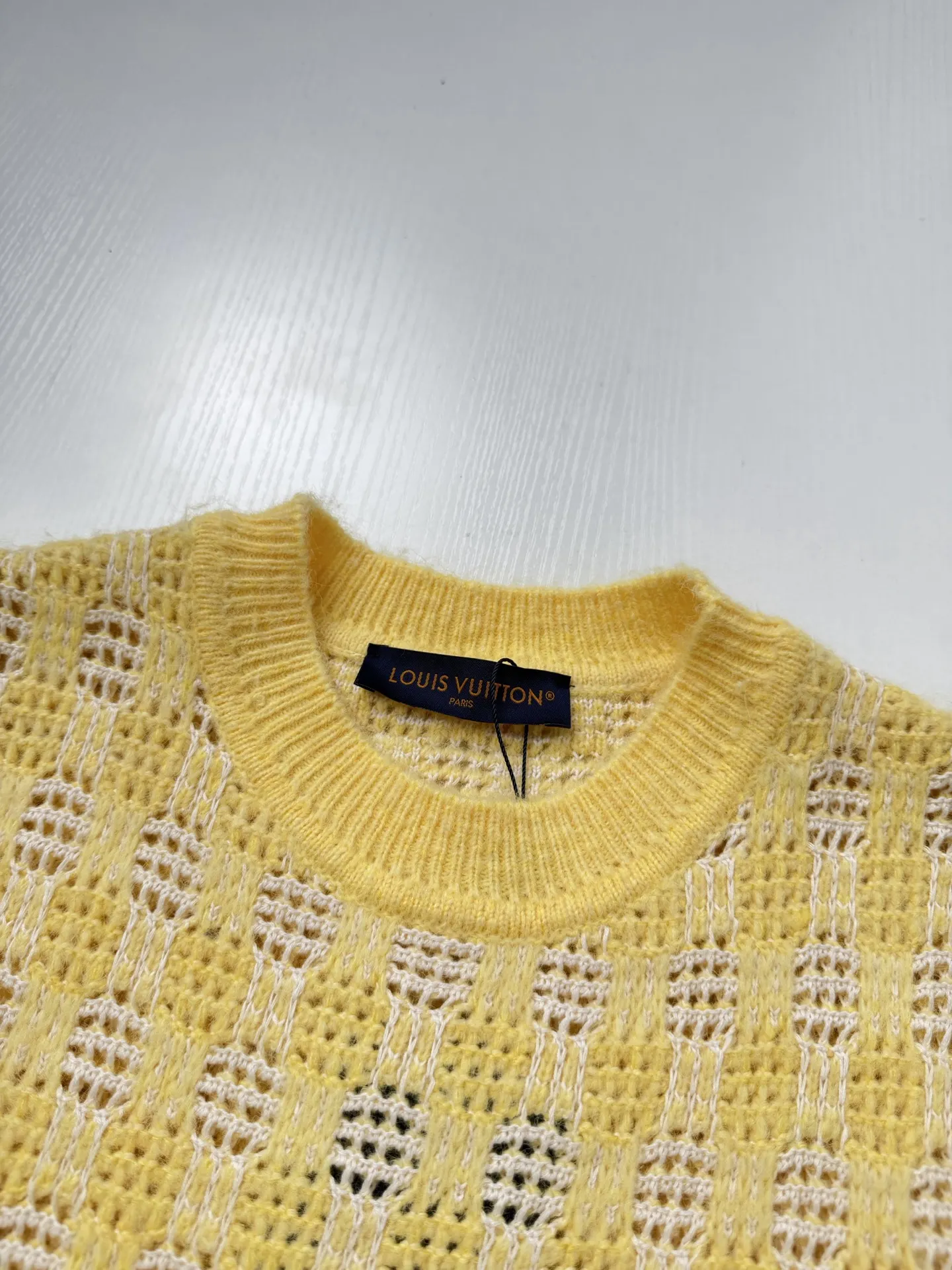 Damier Open-Knit Crew-Neck Sweater D28024745 — view 4