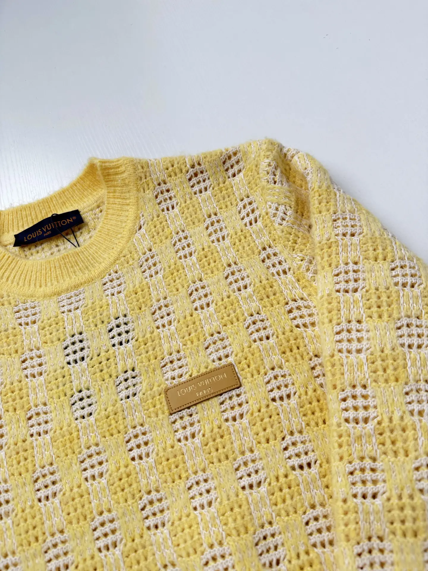 Damier Open-Knit Crew-Neck Sweater D28024745 — view 5