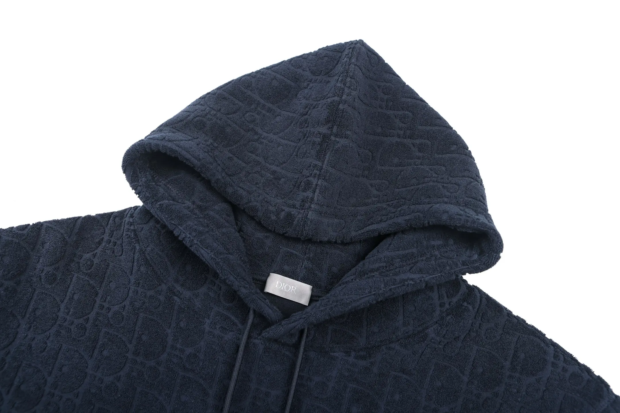 Oblique Jacquard Cotton-Terry Hoodie D28023224 — view 3