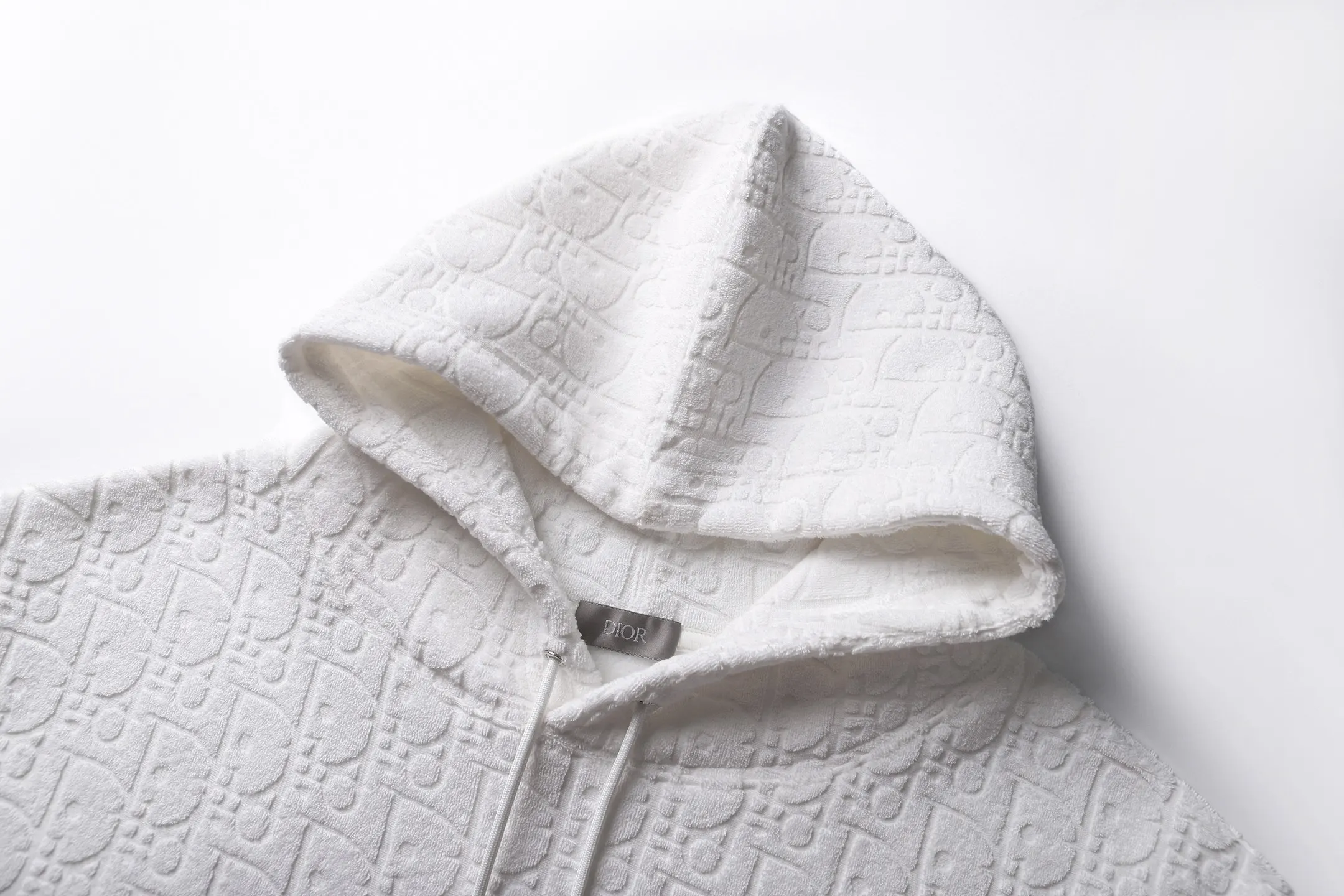 Oblique Jacquard Cotton-Terry Hoodie D28023225 — view 3