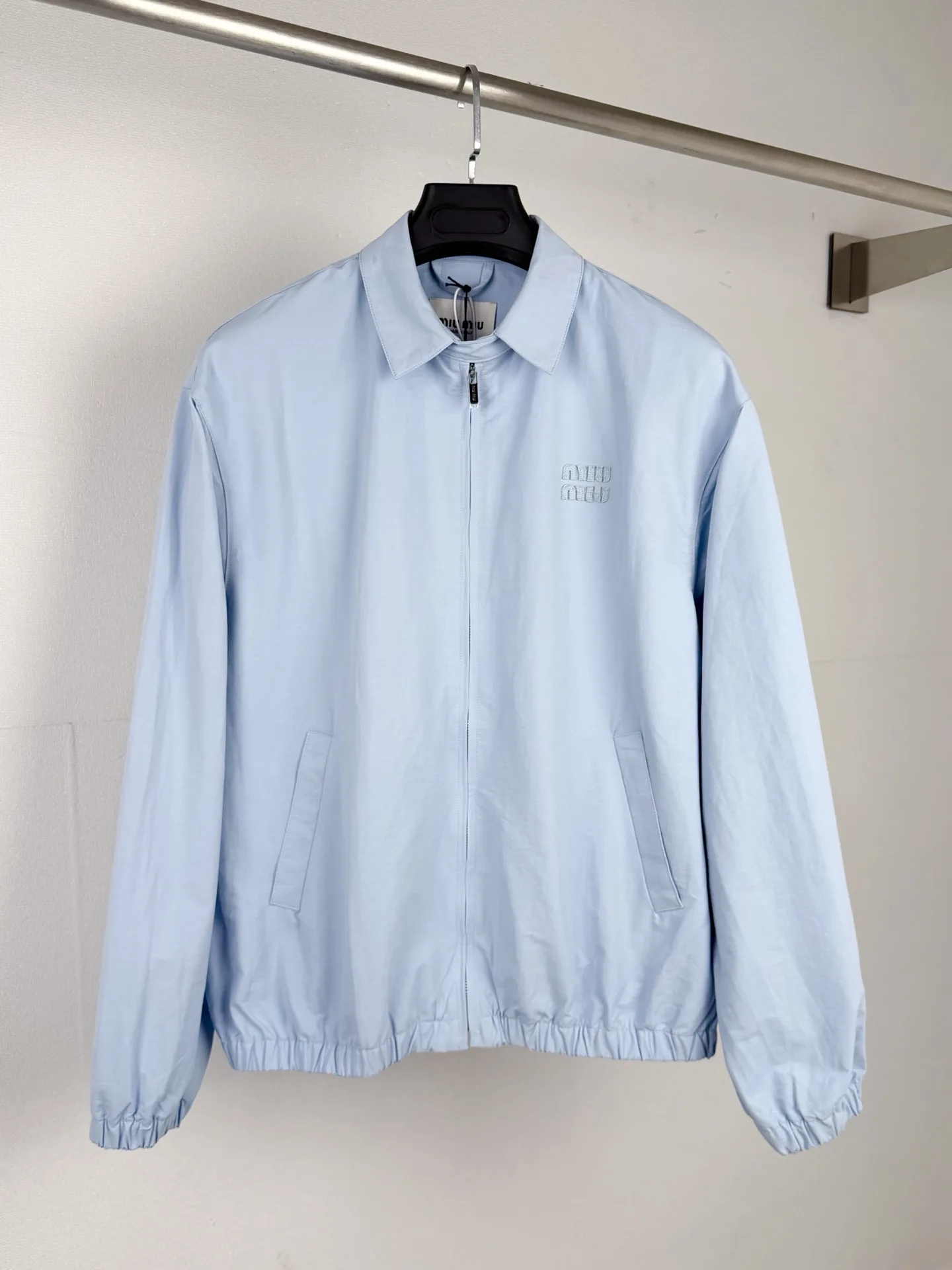 Embroidered Logo Oversized Poplin Blouson Jacket D28021314
