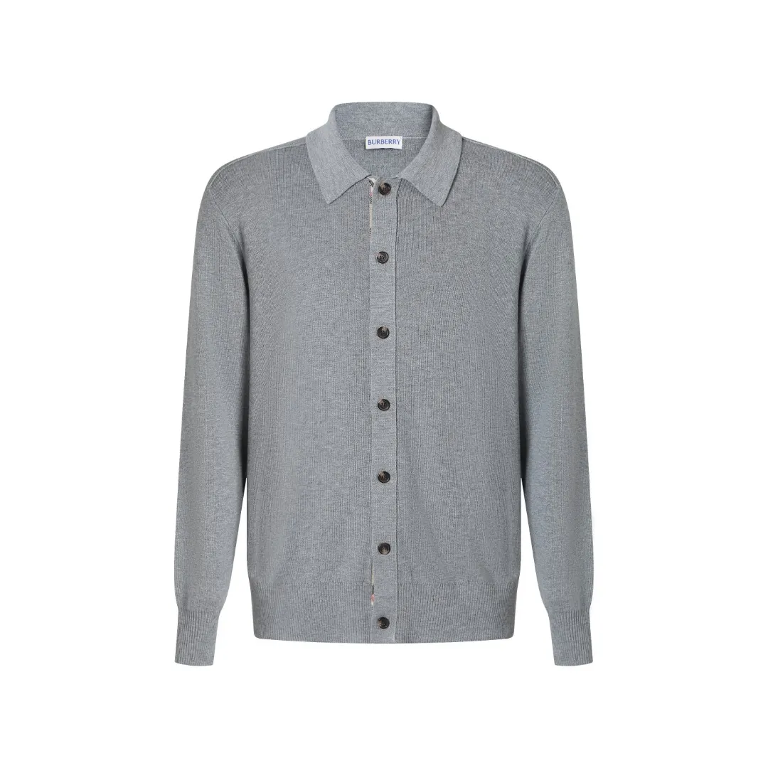 Check-Trim Wool-Blend Knit Cardigan D28524882