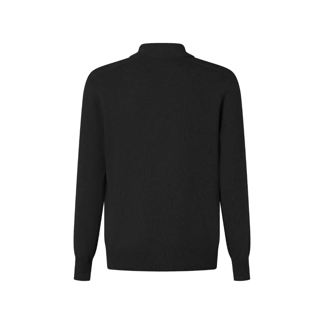 Check-Trim Wool-Blend Polo Cardigan D28524881 — view 3