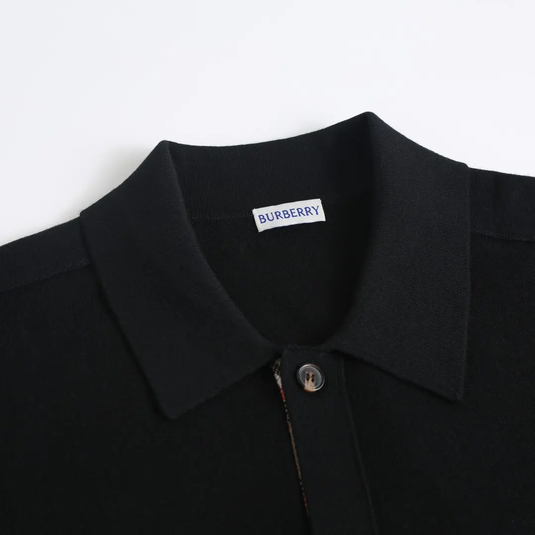 Check-Trim Wool-Blend Polo Cardigan D28524881 — view 4