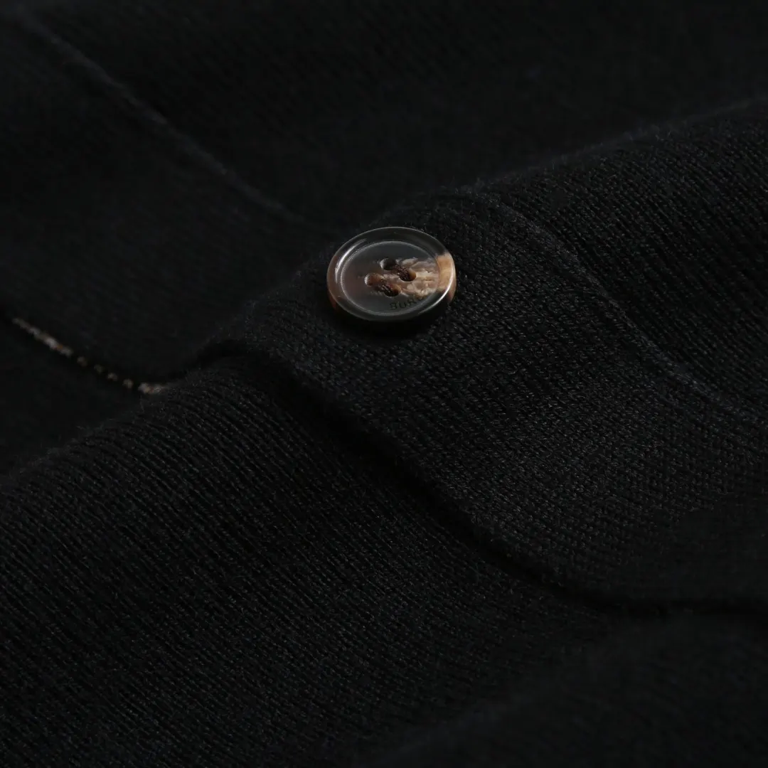 Check-Trim Wool-Blend Polo Cardigan D28524881 — view 6