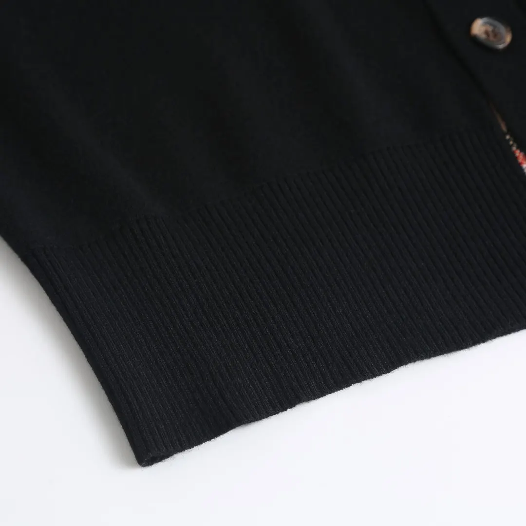 Check-Trim Wool-Blend Polo Cardigan D28524881 — view 9