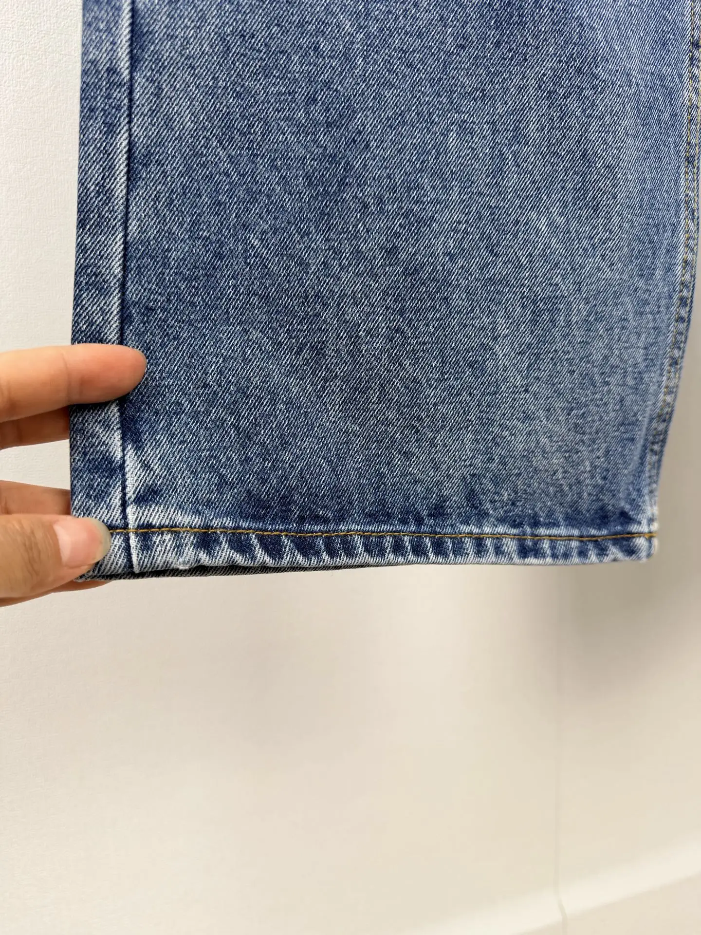 Straight-Leg Washed Denim Jeans with Leather Logo Patch D28521400 — view 8
