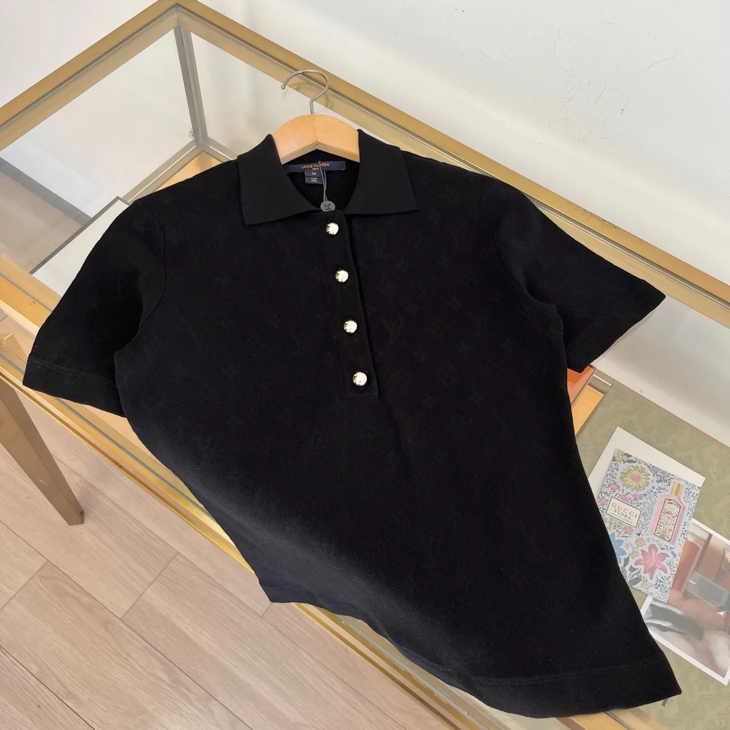 Monogram Piqué Cotton Polo Shirt D28524042 — view 3