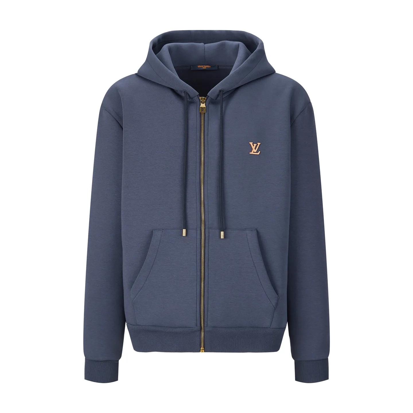 Leather Patch Zip-Up Hoodie D29024772