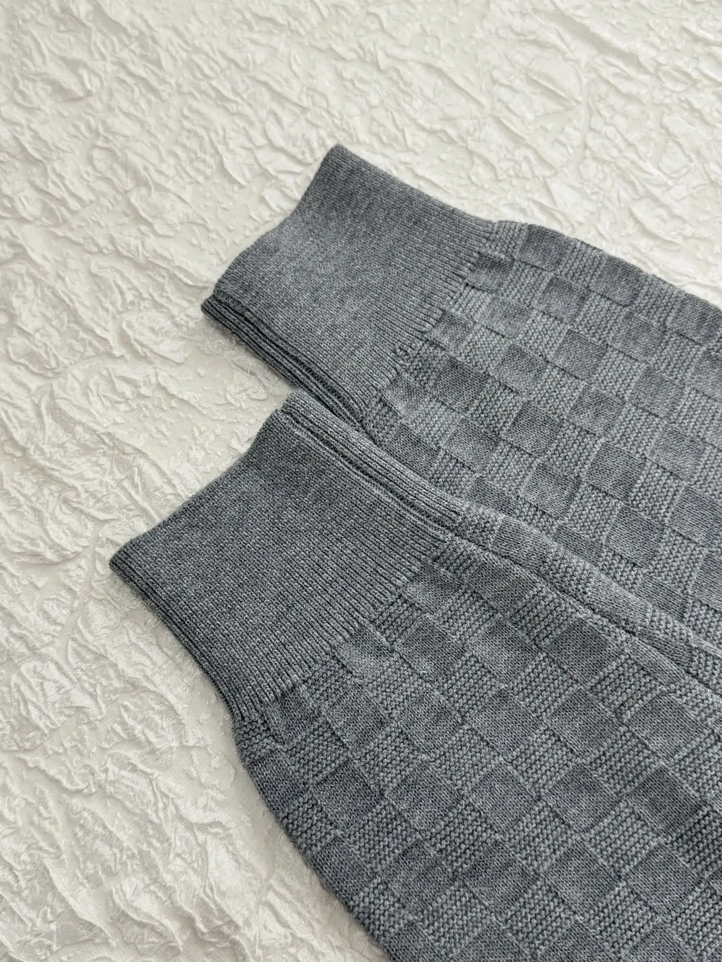 Damier Jacquard Half-Zip Wool Sweater D29521229 — view 10