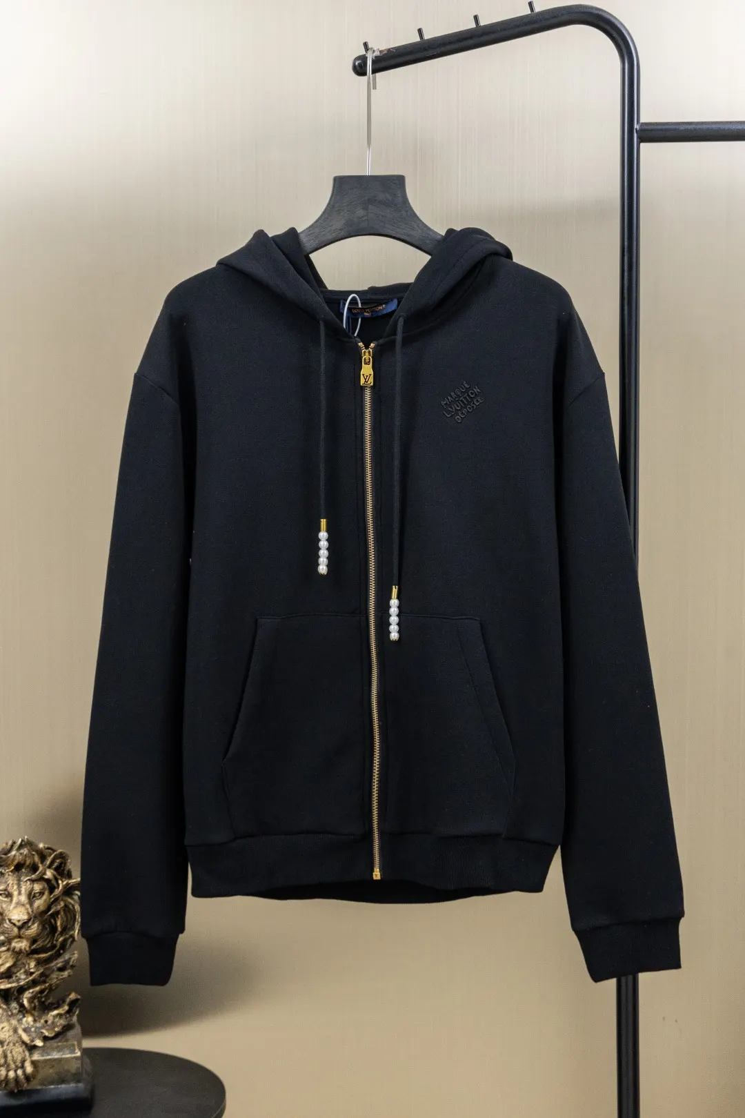 Embroidered Zip-Up Knit Hoodie D29524738