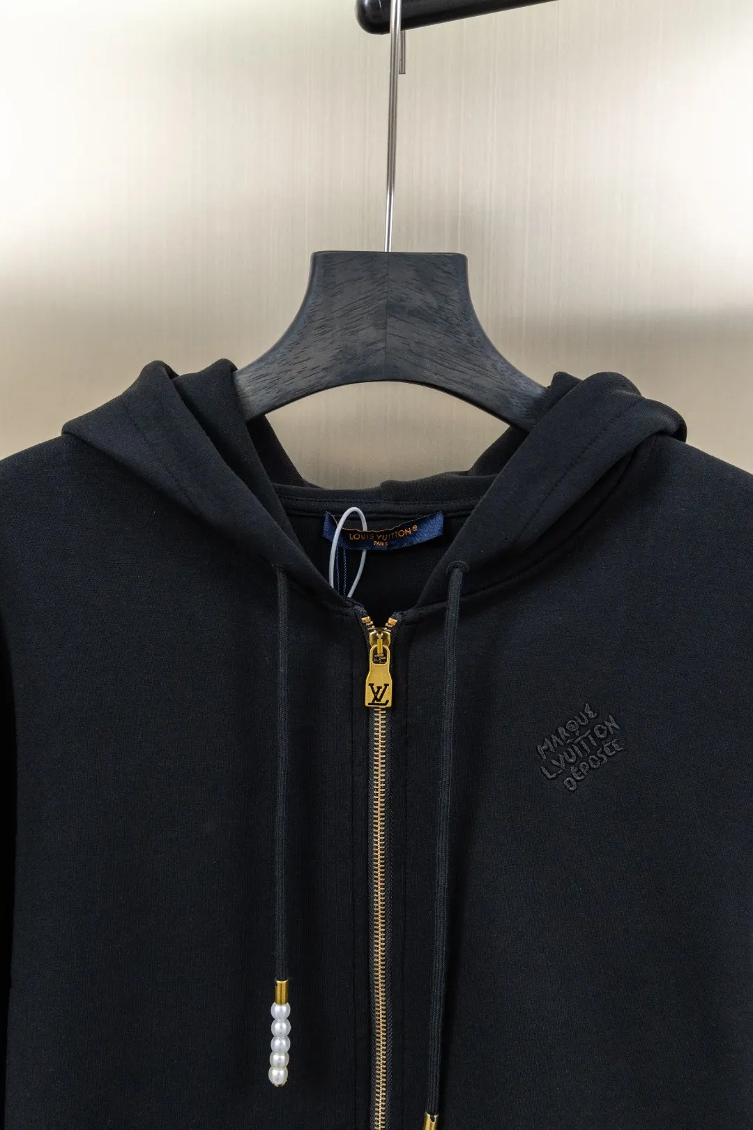 Embroidered Zip-Up Knit Hoodie D29524738 — view 3
