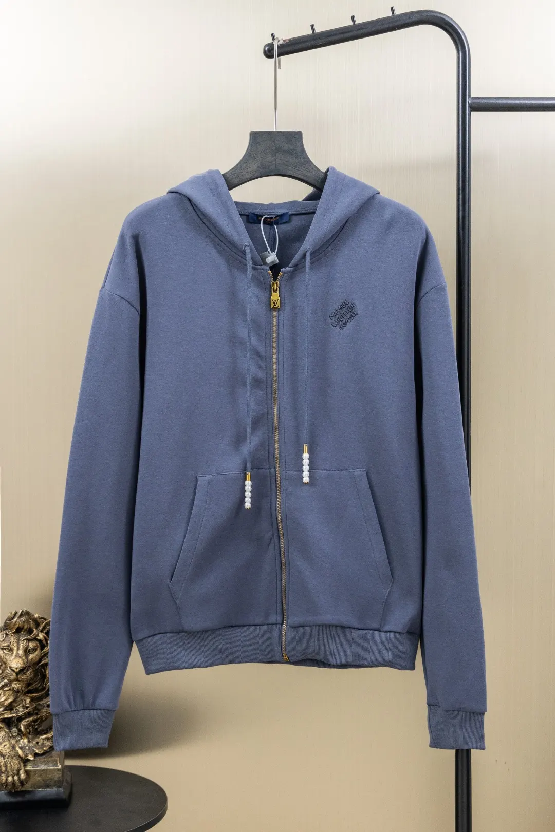 Embroidered Zip-Up Knit Hoodie D29524737