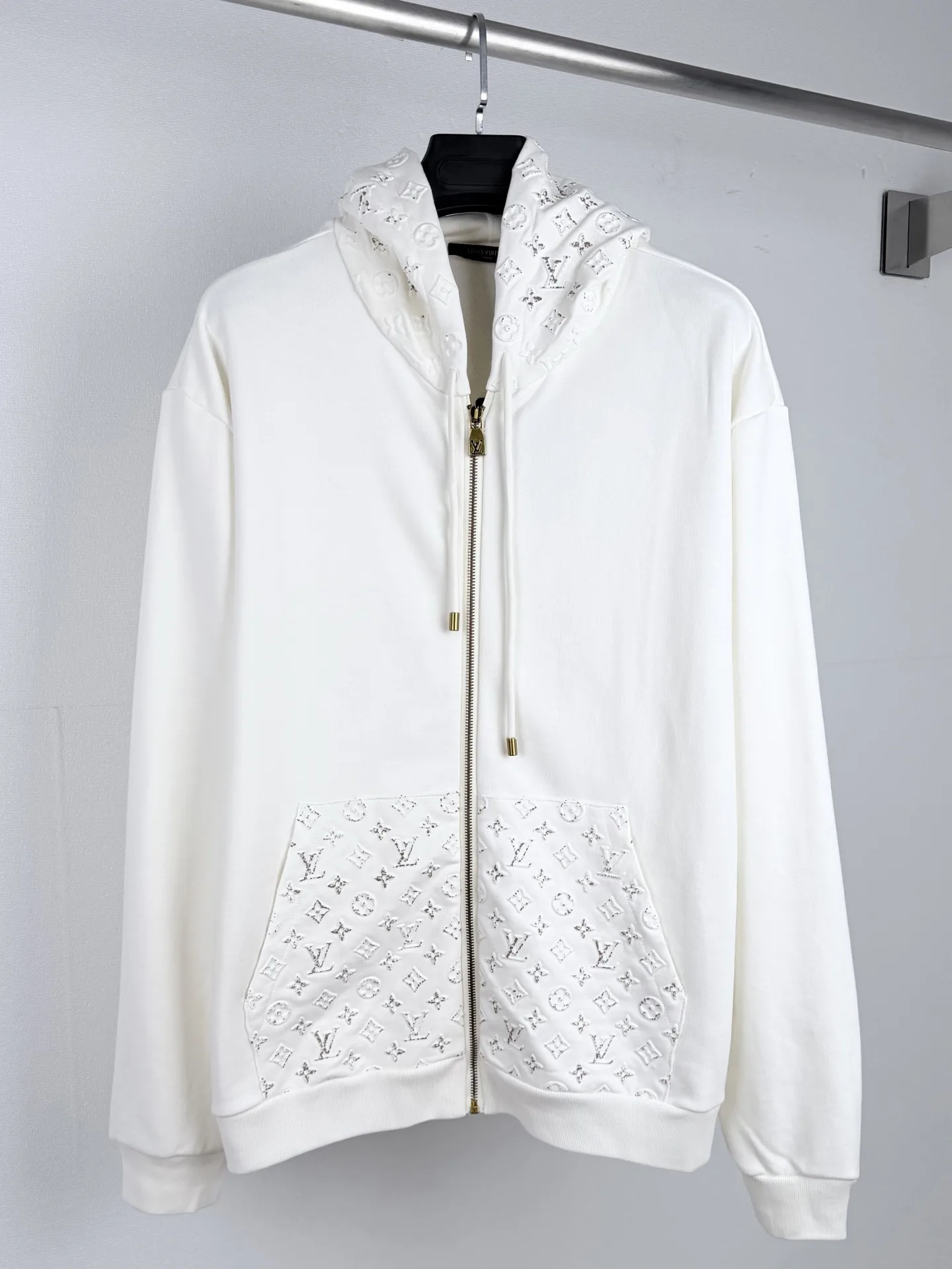Monogram Embossed Zip-Up Hoodie D30022737