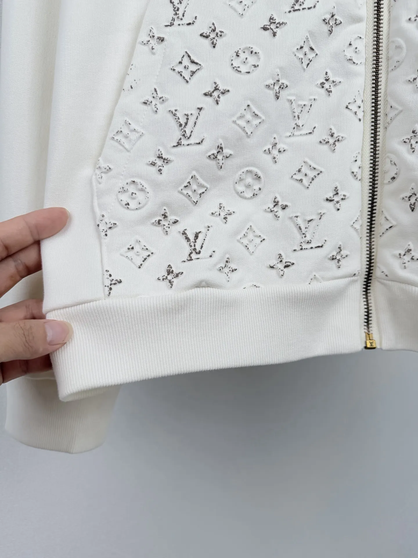 Monogram Embossed Zip-Up Hoodie D30022737 — view 8