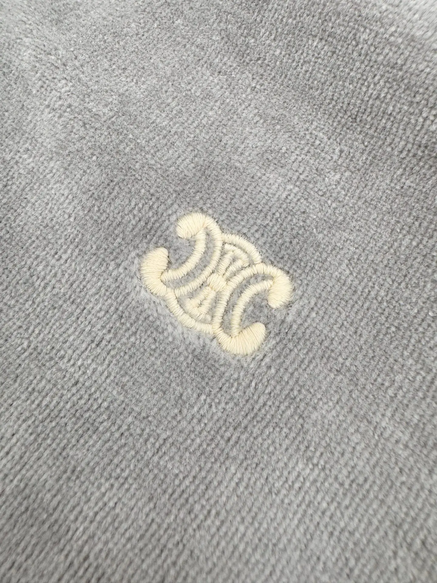 Triomphe Embroidered Velour Bomber Jacket D30023188 — view 4