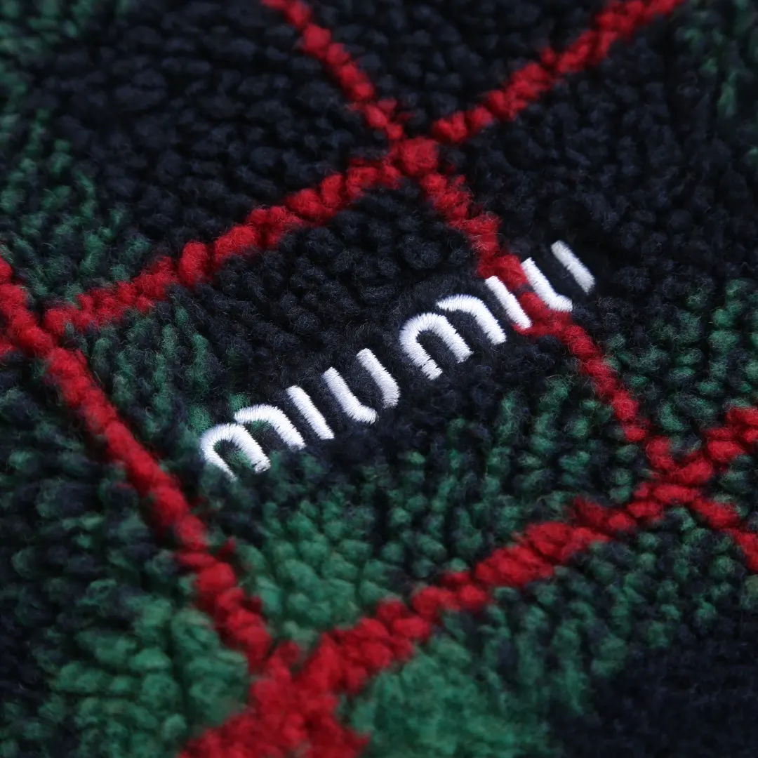 Plaid Wool-Blend Fleece Zip-Up Jacket D30021216 — view 6