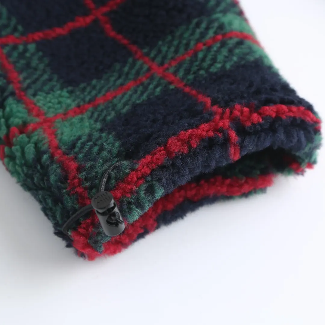 Plaid Wool-Blend Fleece Zip-Up Jacket D30021216 — view 10