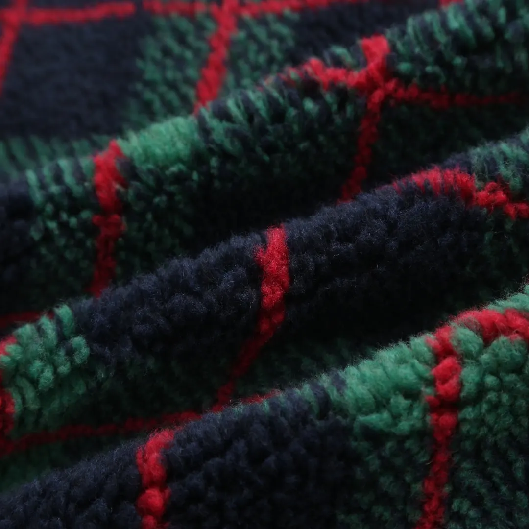 Plaid Wool-Blend Fleece Zip-Up Jacket D30021216 — view 12