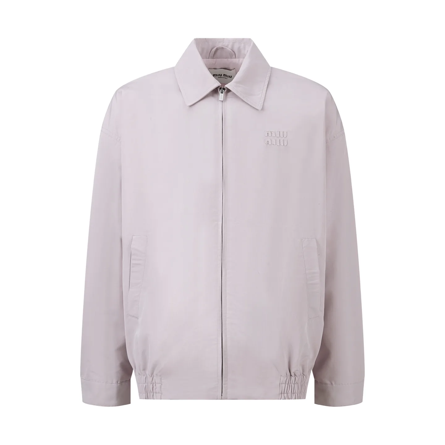 Embroidered Logo Zip-Up Harrington Jacket D30024888