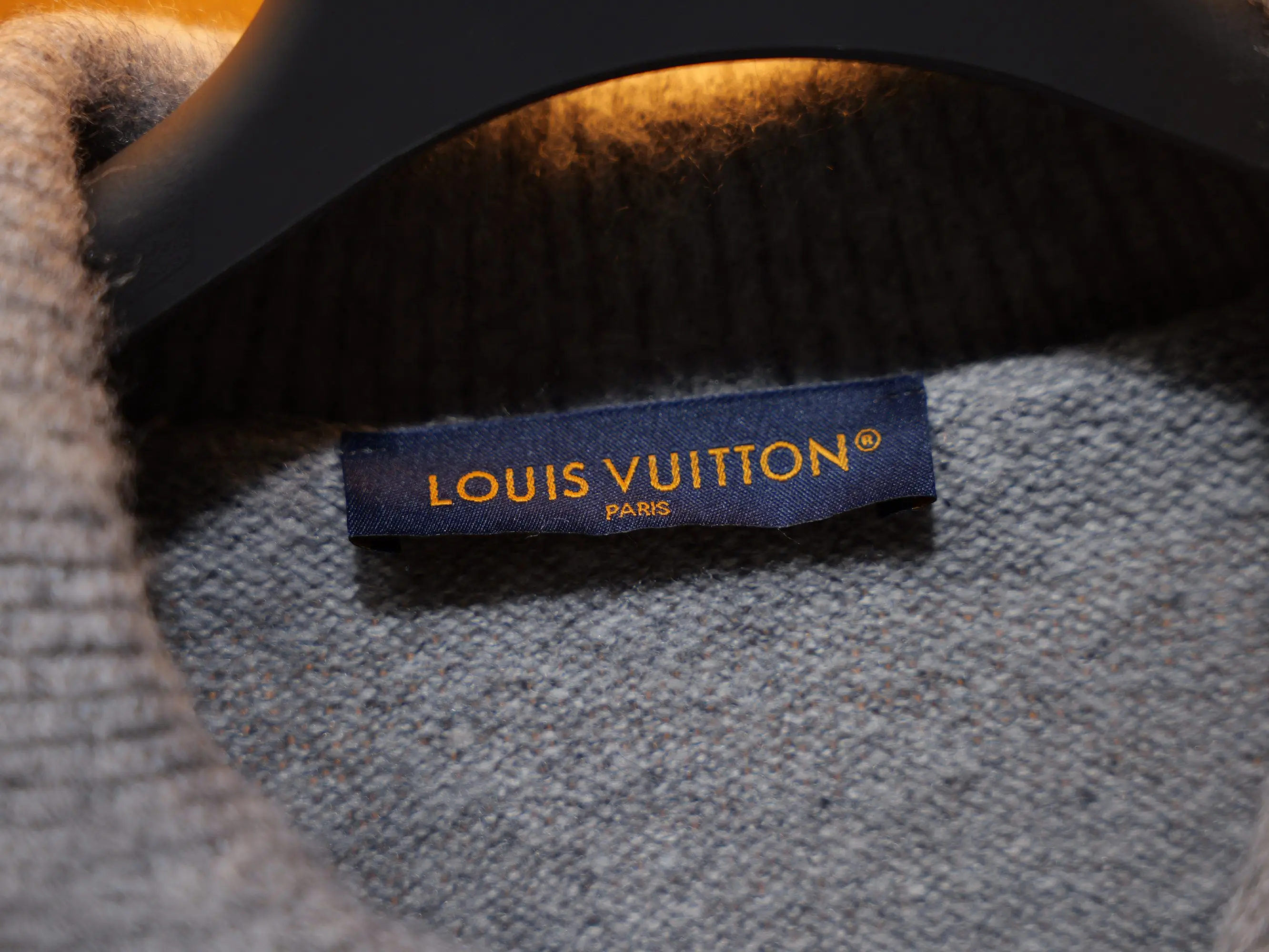 Leather-Trimmed Brushed Knit Pullover D30522715 — view 8