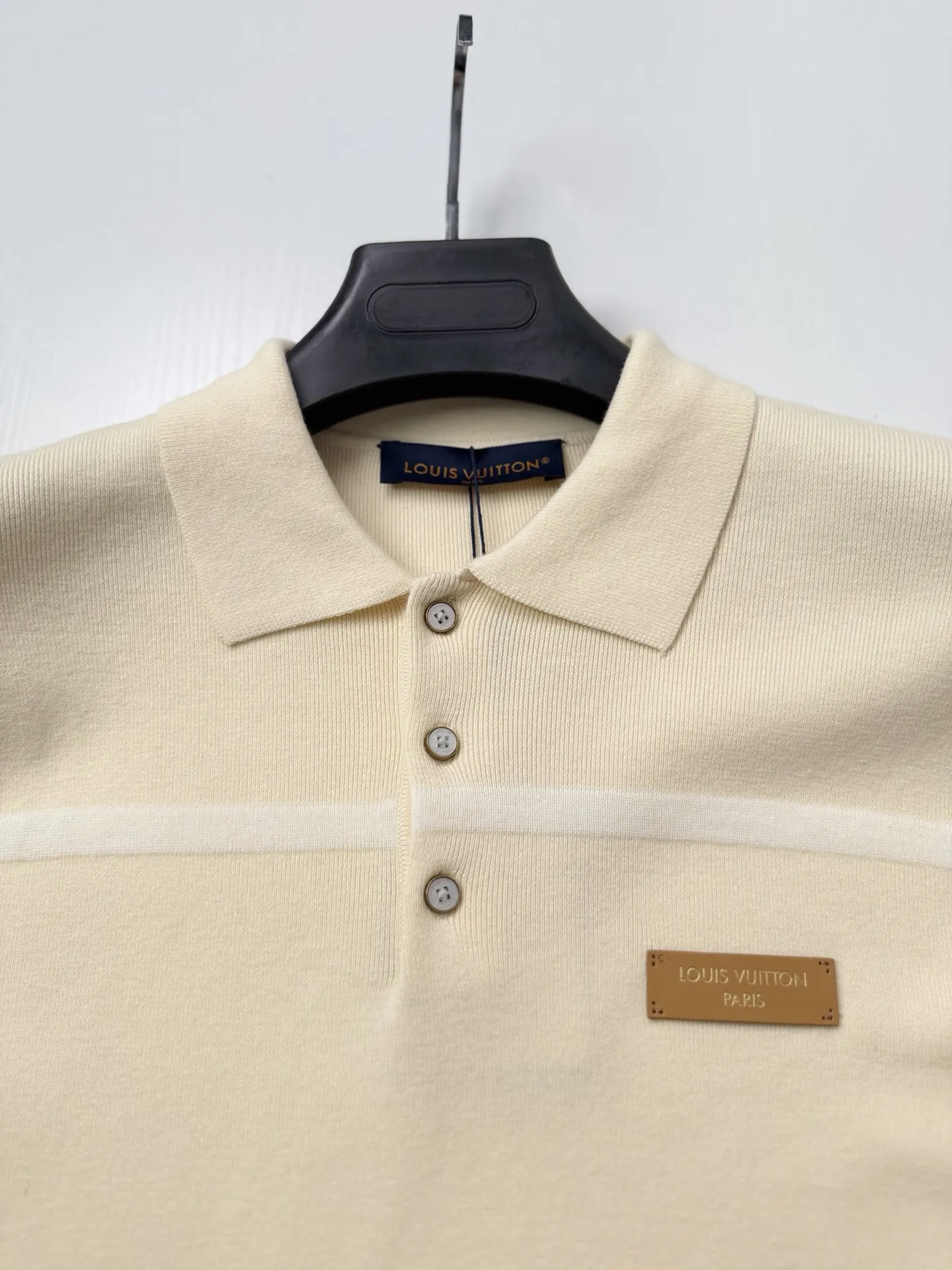 Striped Knit Long-Sleeve Polo Shirt D30524746 — view 4