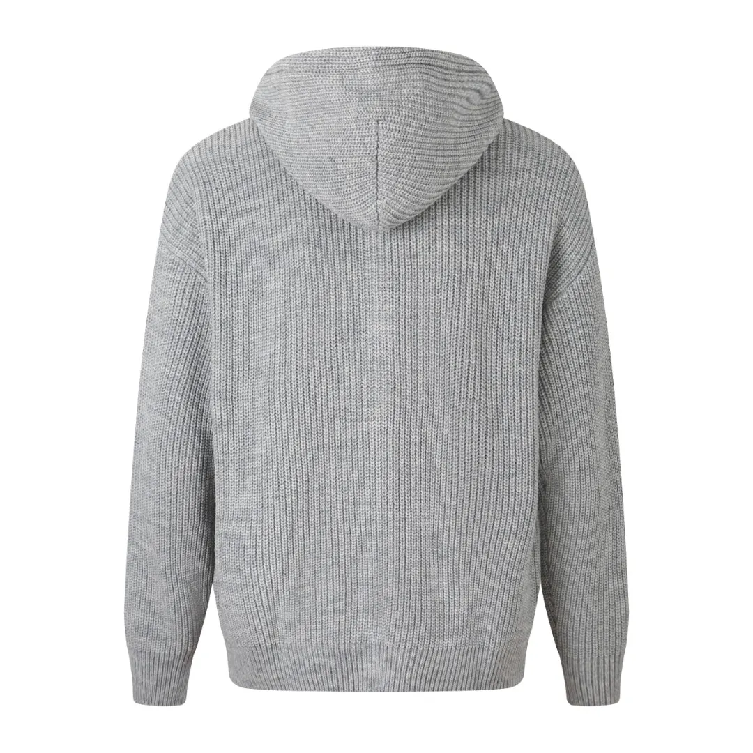 Triomphe Logo Merino Wool Zip-Up Knit Hoodie D30523210 — view 3