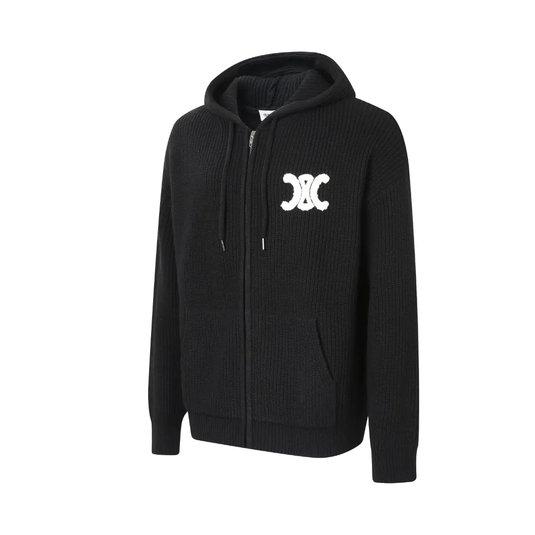 Logo-Embroidered Merino Wool Zip-Up Hoodie D30523211 — view 2