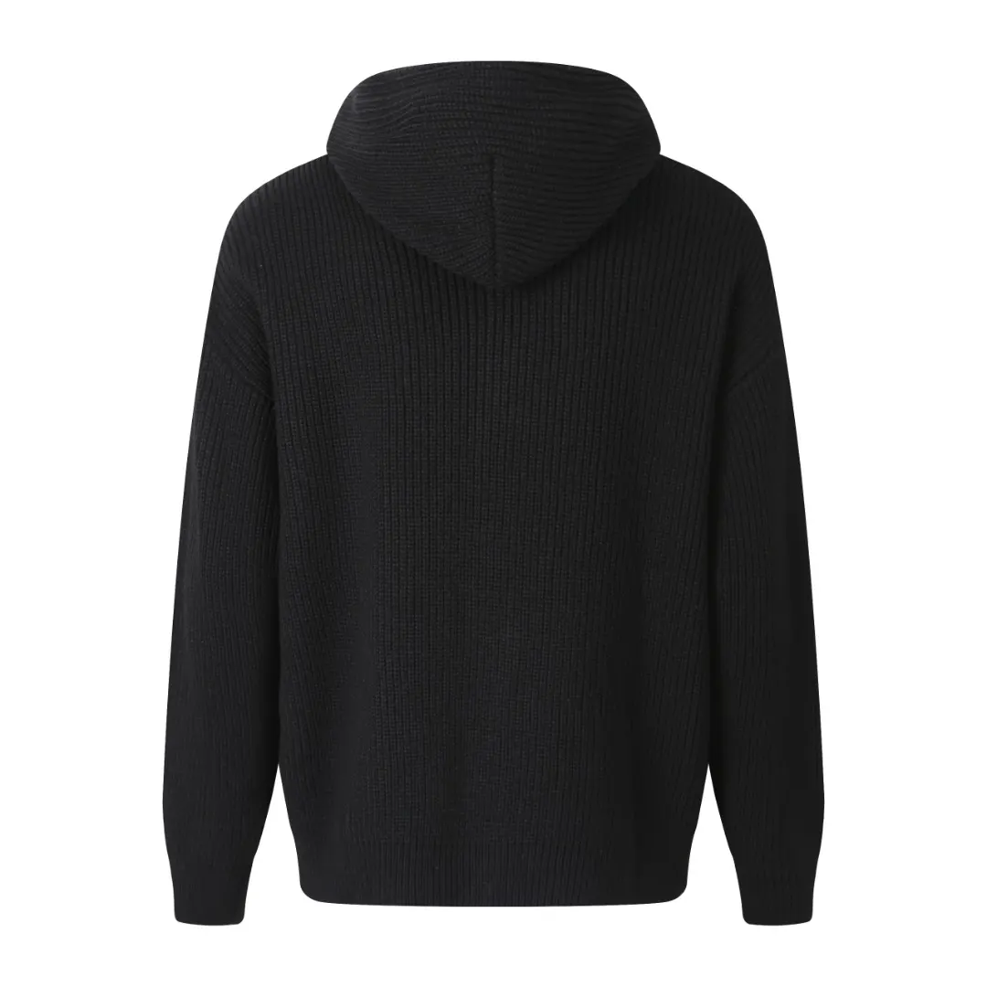 Logo-Embroidered Merino Wool Zip-Up Hoodie D30523211 — view 3
