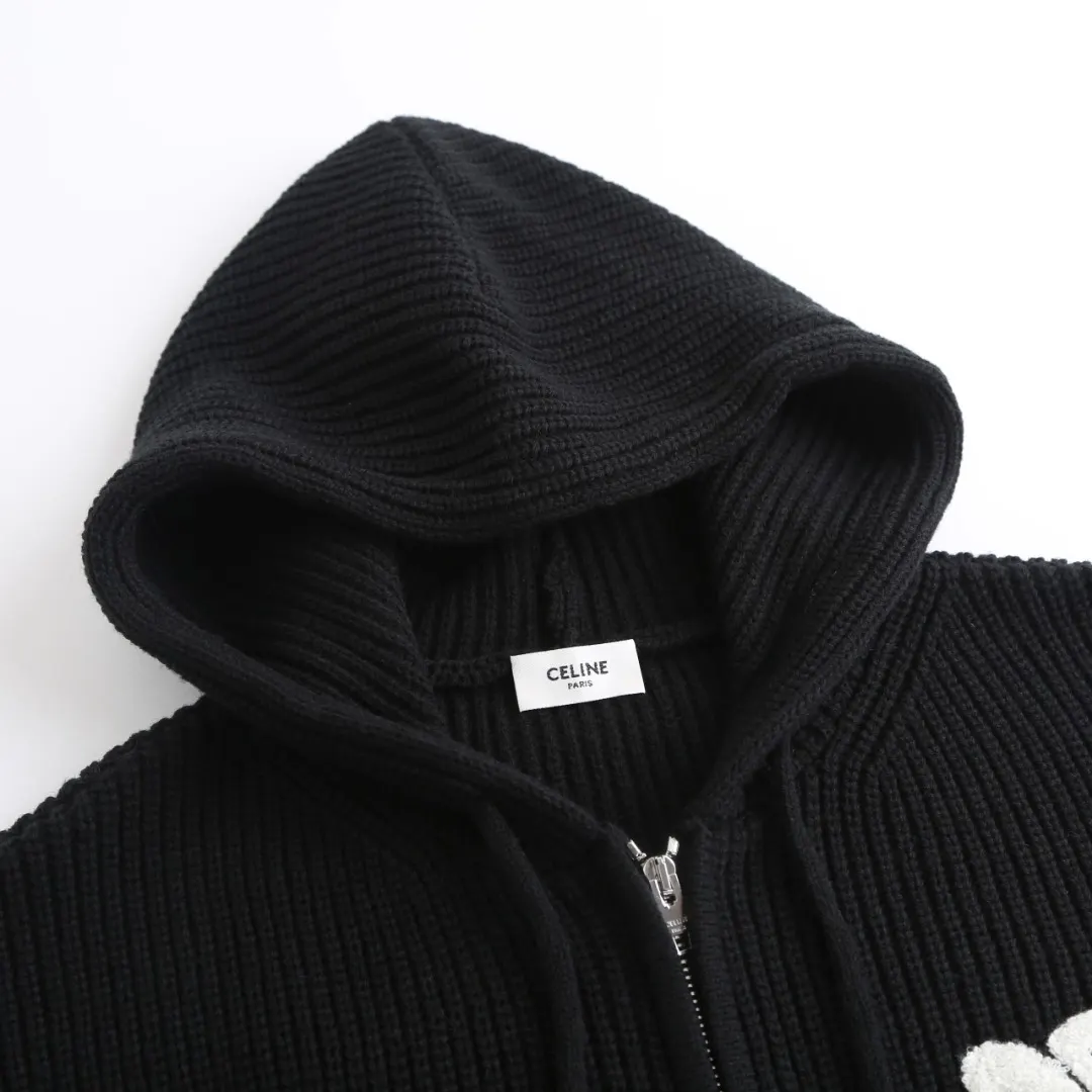 Logo-Embroidered Merino Wool Zip-Up Hoodie D30523211 — view 4