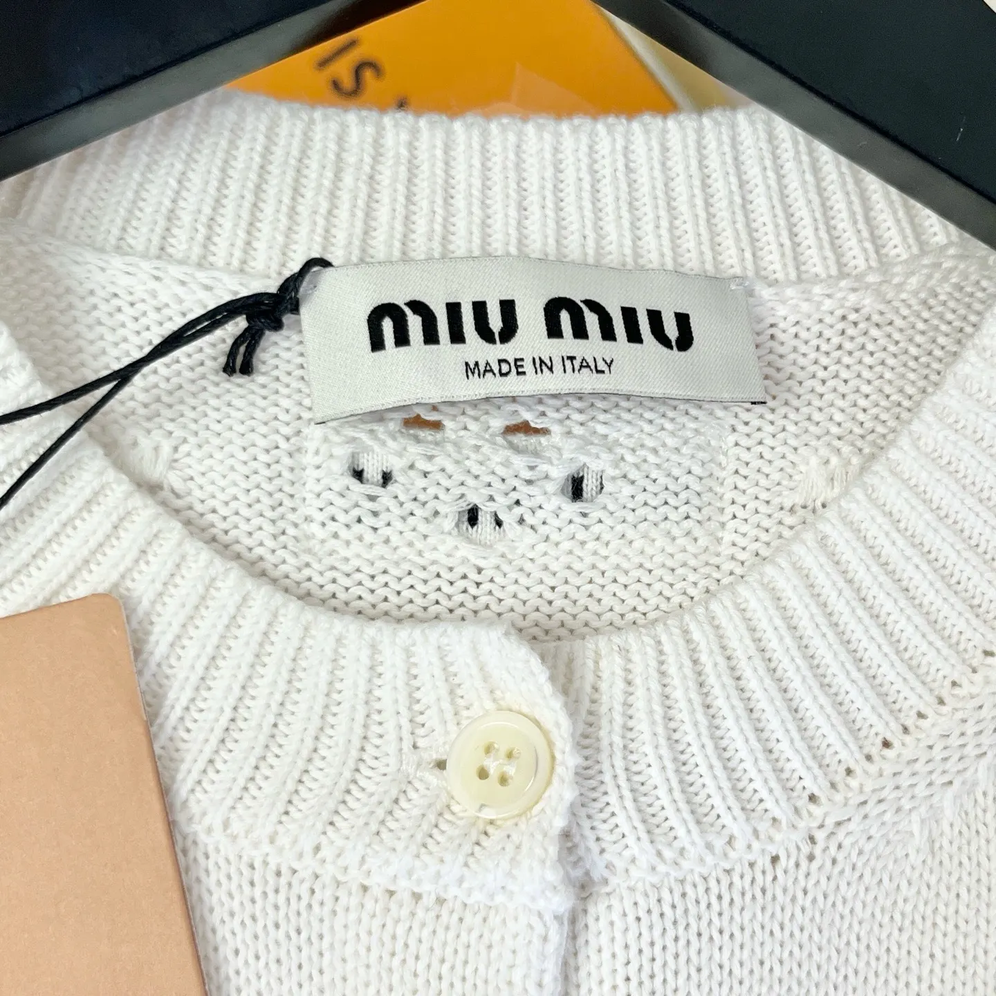 Pointelle Knit Cotton Cardigan D30524199 — view 6