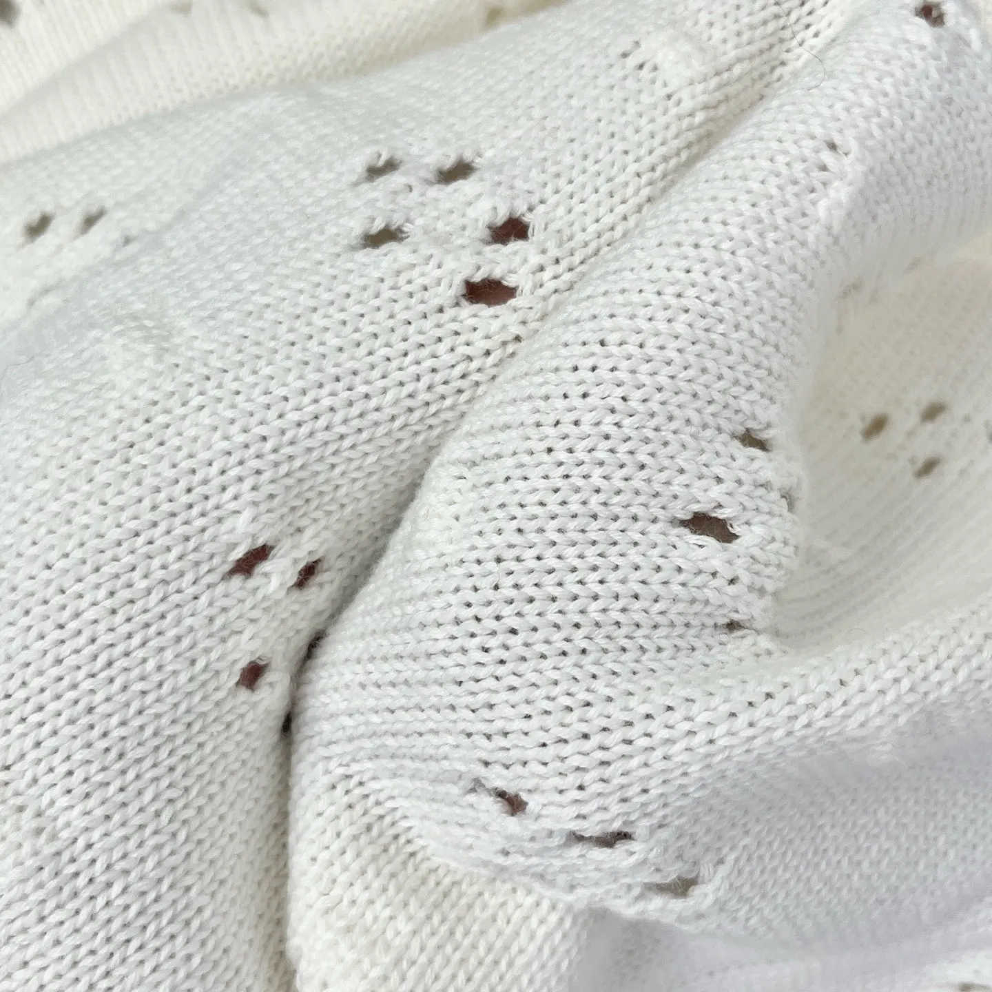 Pointelle Knit Cotton Cardigan D30524199 — view 8