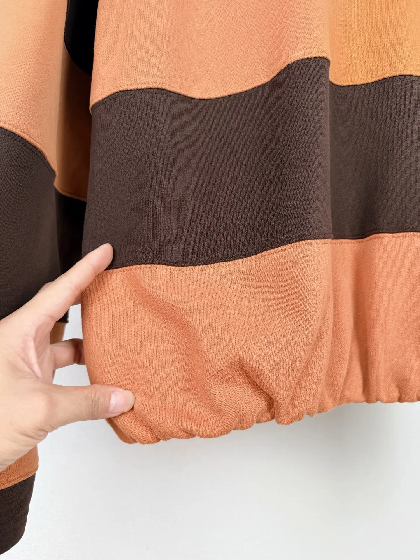 Striped Cotton-Jersey Sweatshirt with Leather Collar D31021293 — view 8