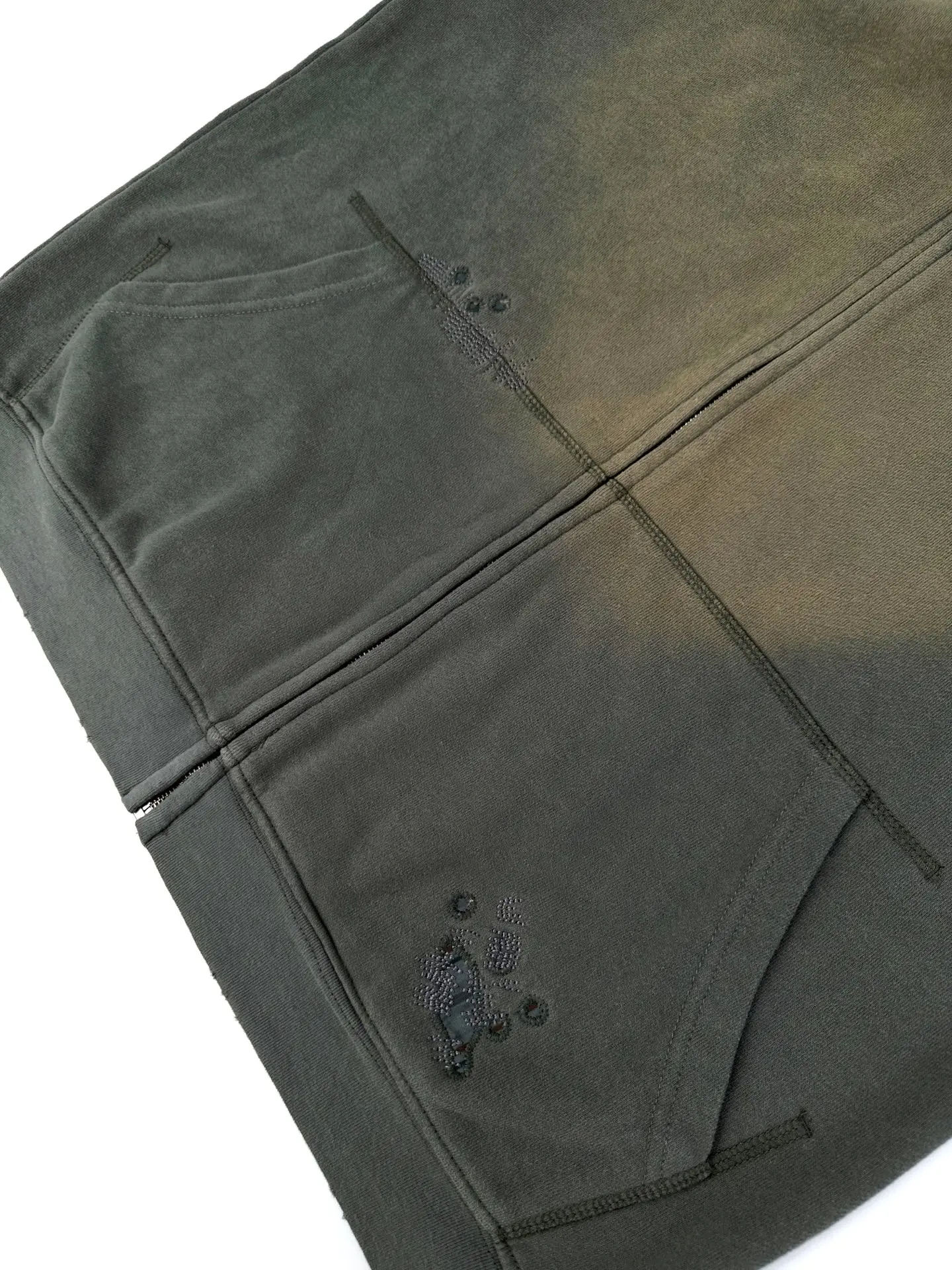 Distressed Acid-Wash Zip-Up Hoodie D31023185 — view 9