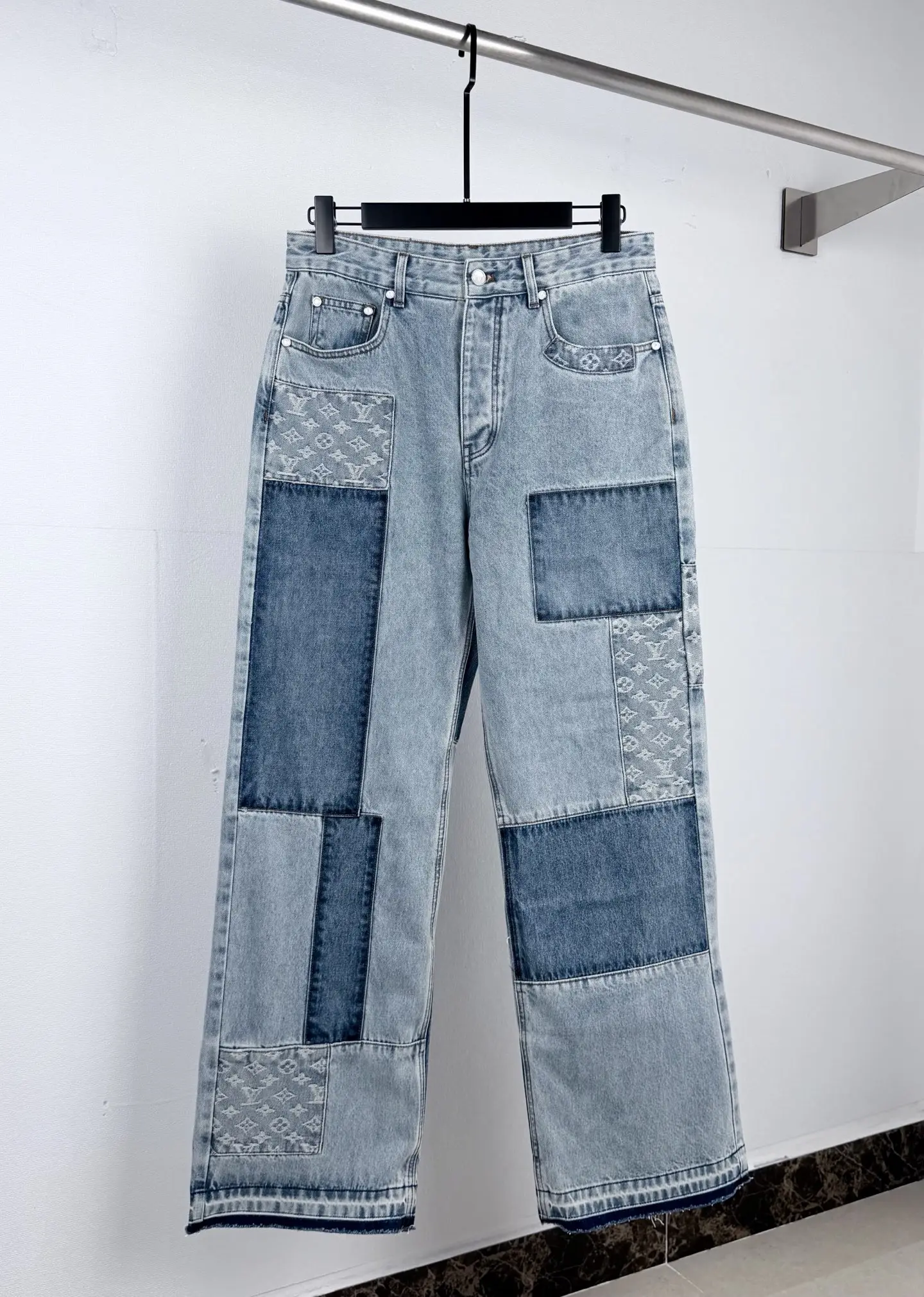 Monogram Patchwork Relaxed-Fit Jeans D32021296
